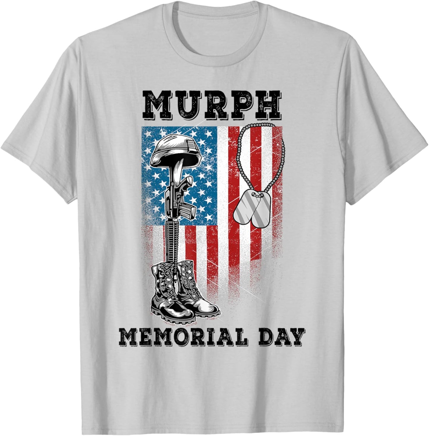 Murph 2021 Workout Challenge American Memorial Day Murph T-Shirt - T-Shirt | Ash
