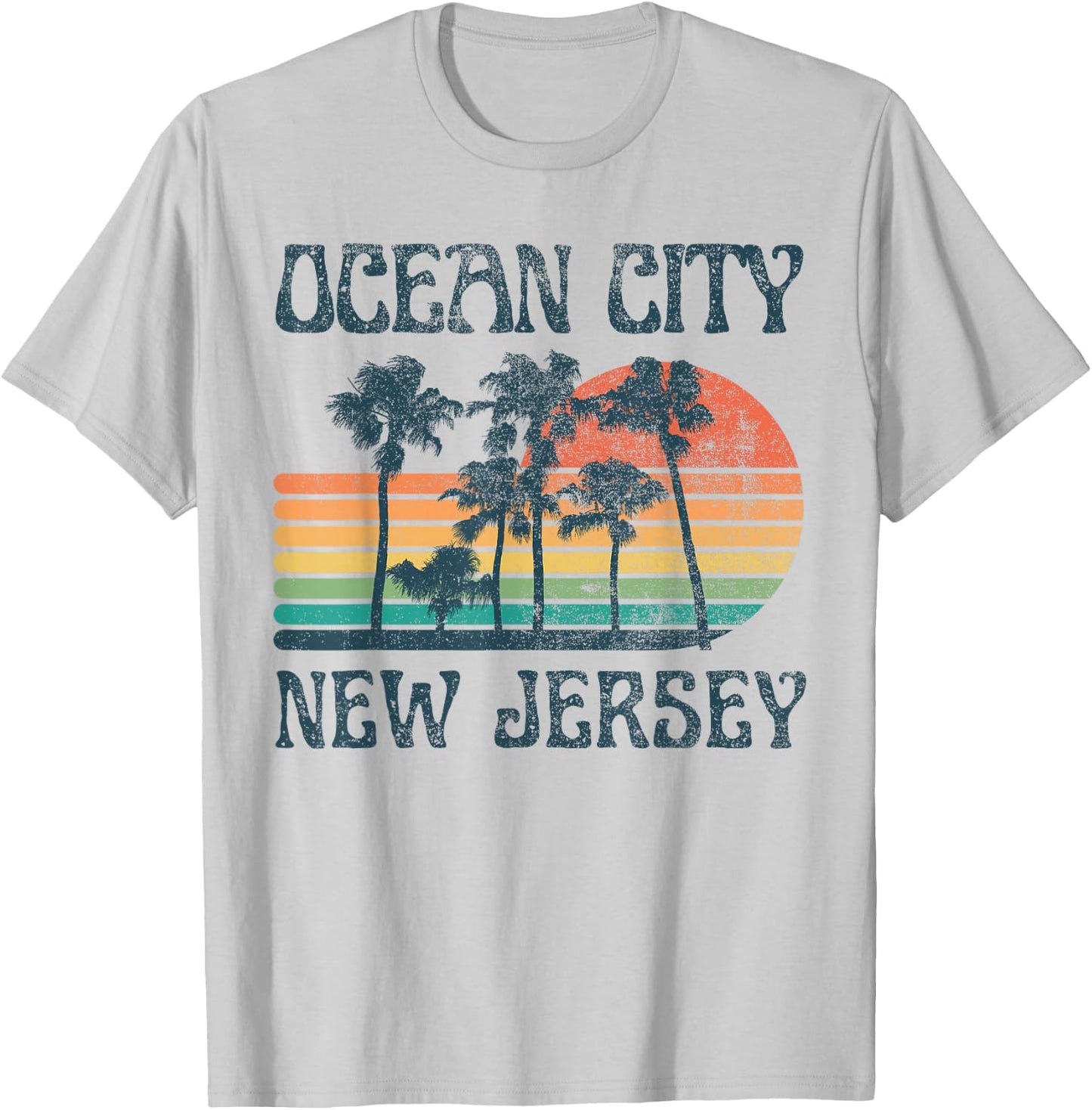 Ocean City New Jersey Beach Summer Vacation Vintage T-Shirt - T-Shirt | Ash
