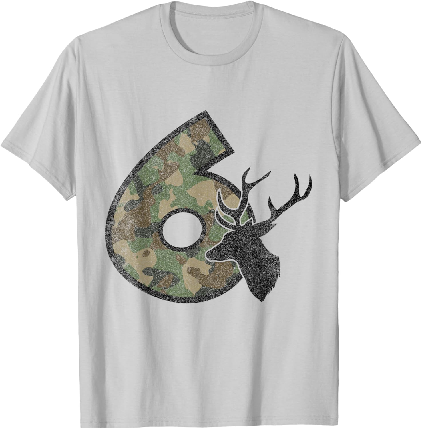 Country Boys Camo 6 Six Sixth Year Old Birthday Deer Hunter T-Shirt - T-Shirt | Ash