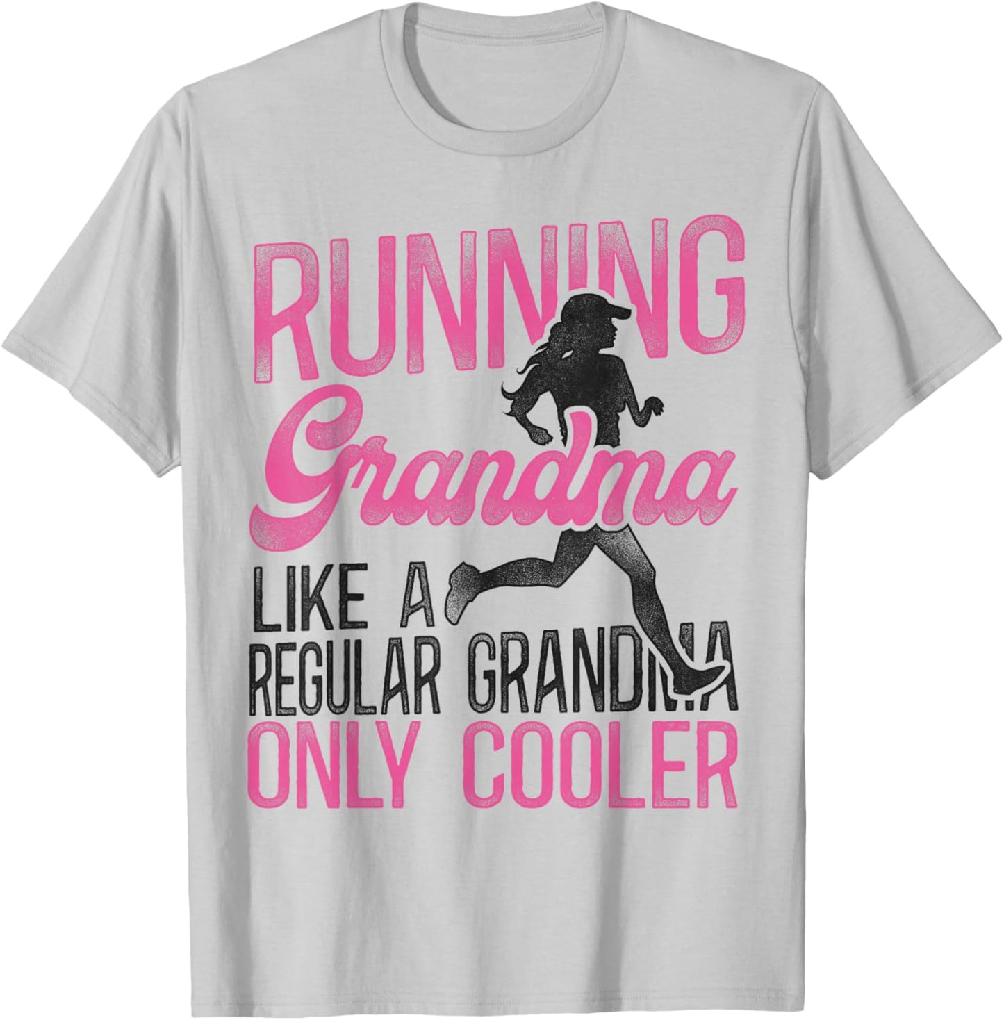 Running Runner Half Marathon Grandma Vintage Female Runner T-Shirt - T-Shirt | Ash