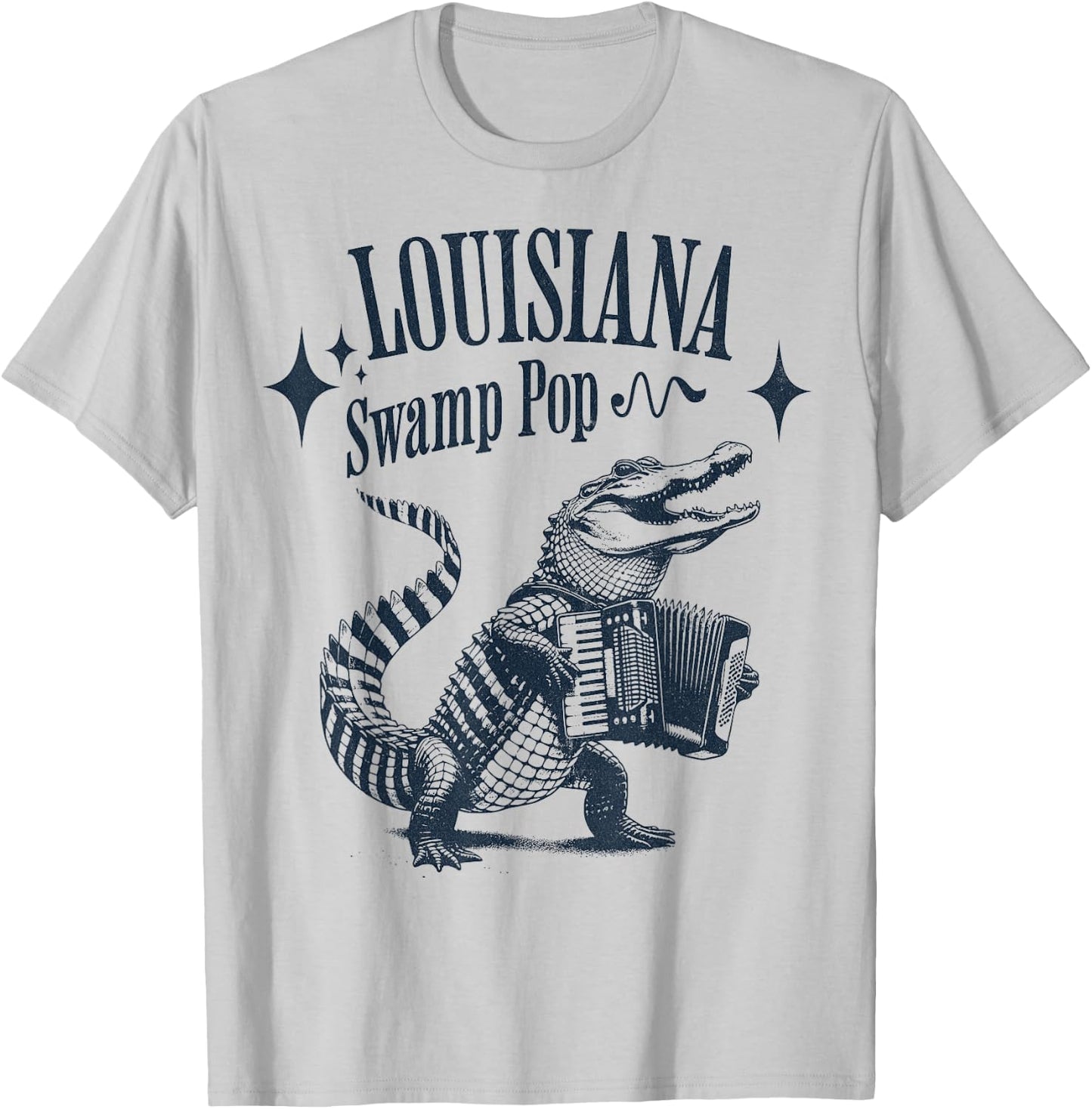 Louisiana Swamp Pop Alligators New Orleans Music T-Shirt - T-Shirt | Ash