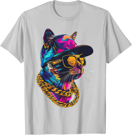 Cool Hip Hop Cat Urban Streetwear B-Boy Graffiti T-Shirt - T-Shirt | Ash