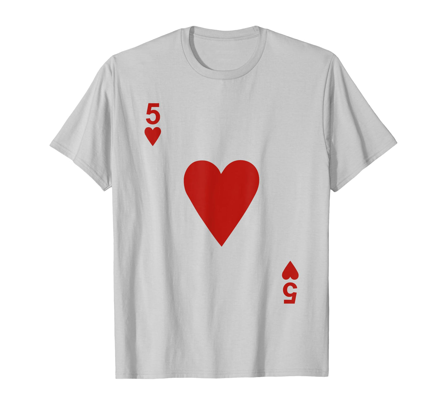 Five of hearts Tshirt Blackjack Cards Poker 21 5 Tee shirt T-Shirt