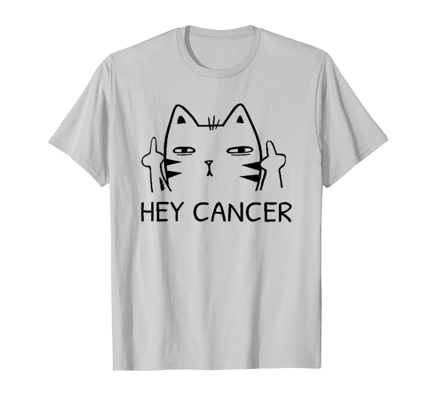 Hey Cancer F Funny Cat Middle Finger T-Shirt for Men Women