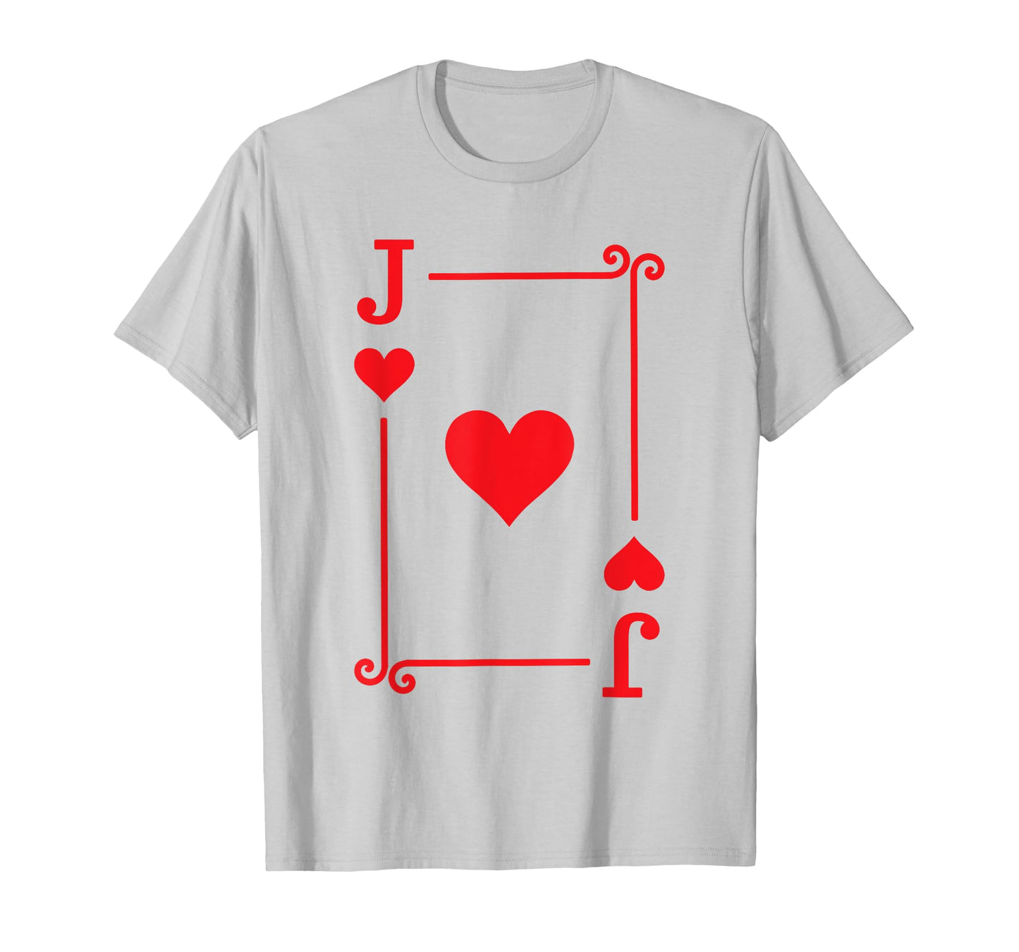 Playing Card Costume Tees Jack Hearts Card T-Shirt - White, Small, Unisex-Kids