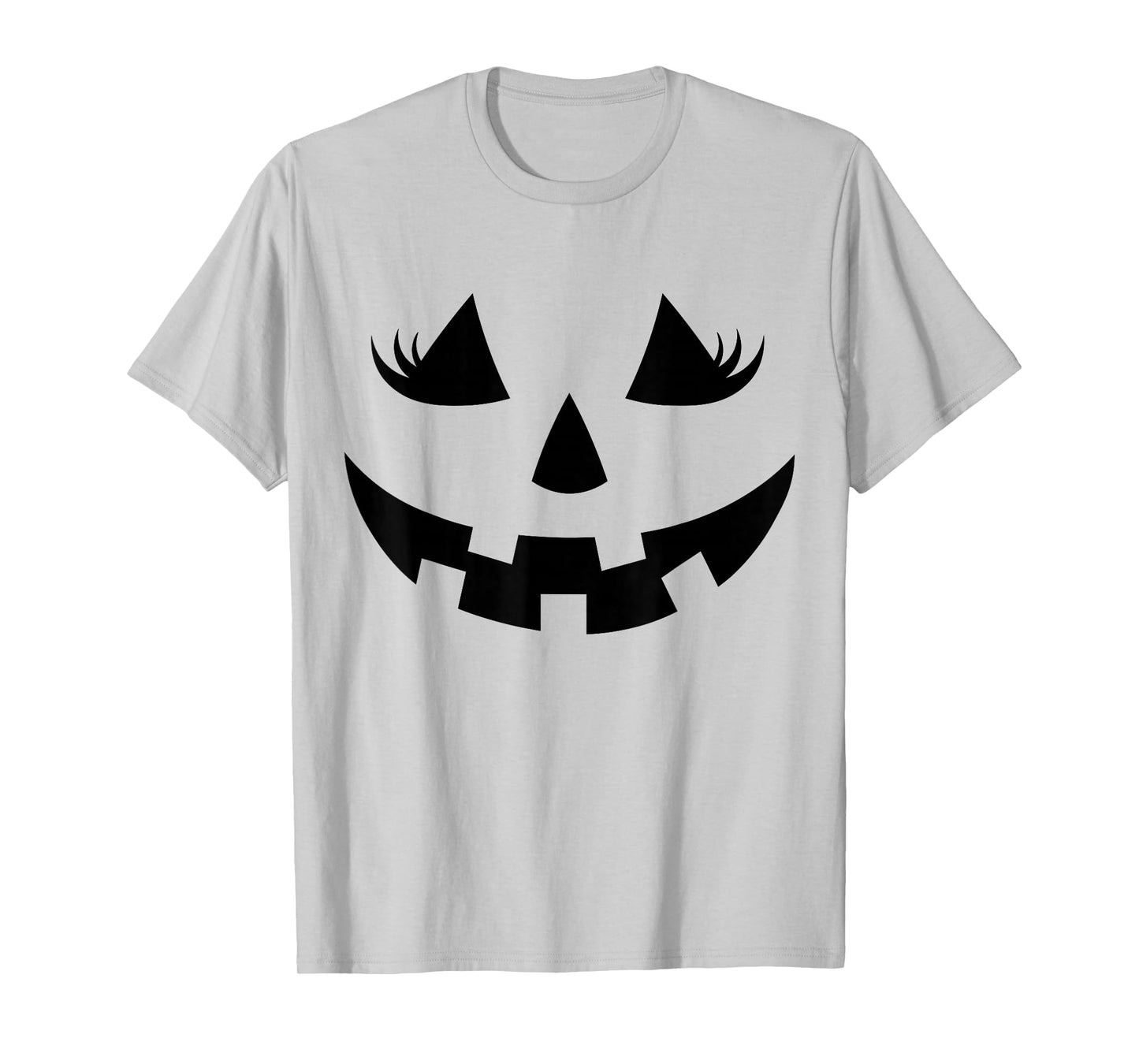 Jack O Lantern Face Pumpkin Eyelashes Hallowen Costume Funny T-Shirt