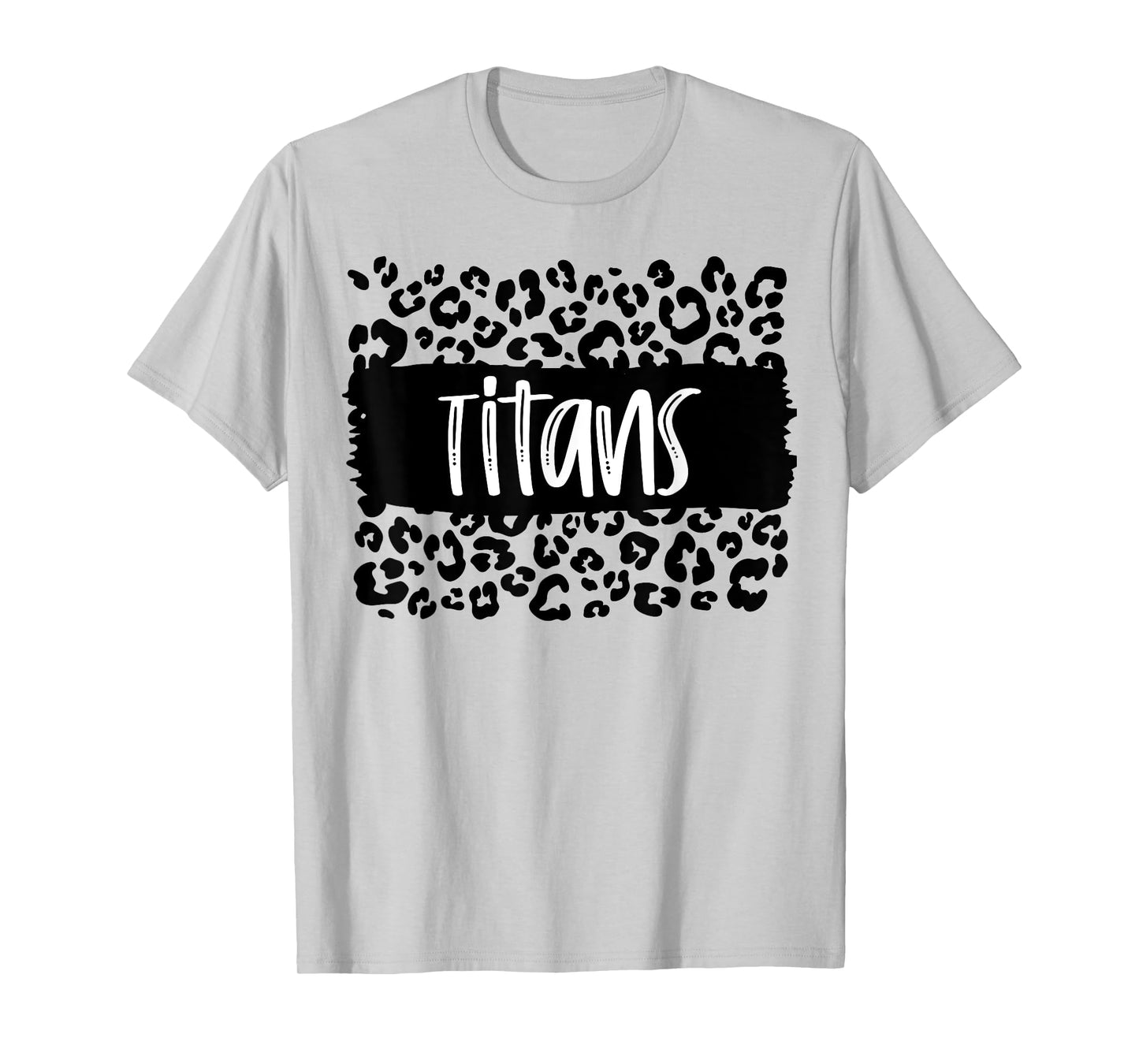 Titans Team Mascot School Spirit Game Night Leopard Print T-Shirt