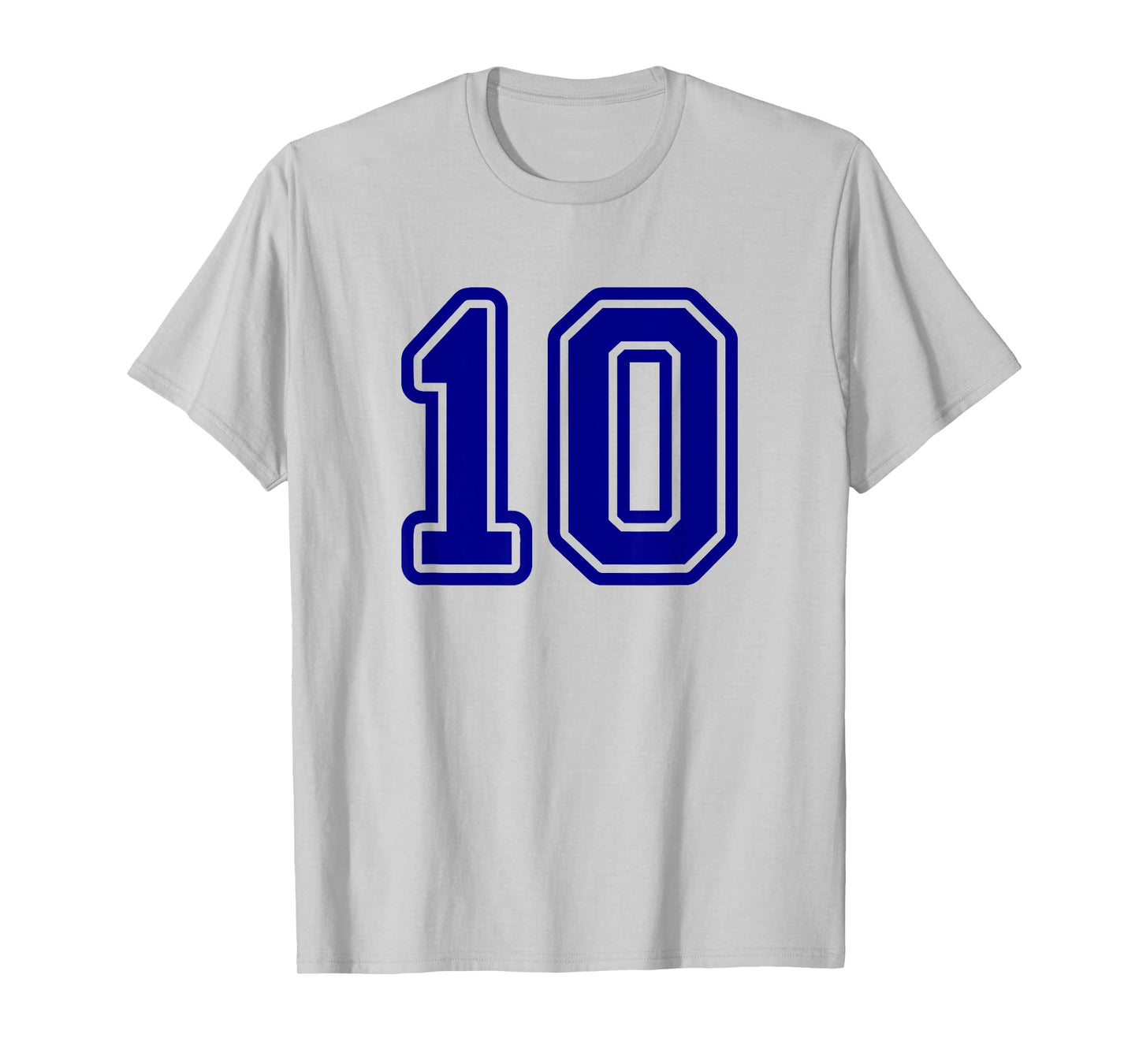 Blue Sports Team Number 10 T-Shirt