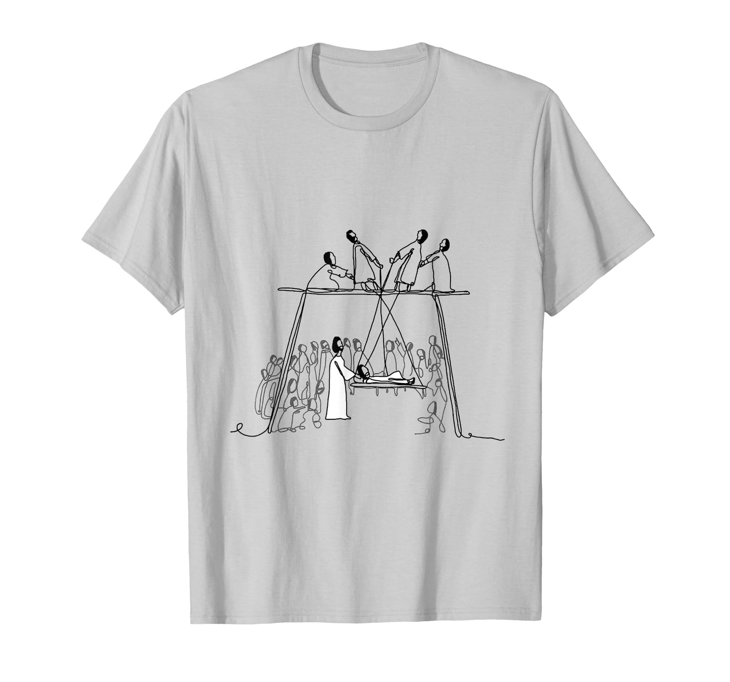 God Heals Man Of Palsy Let Down Through The Roof Religious T-Shirt