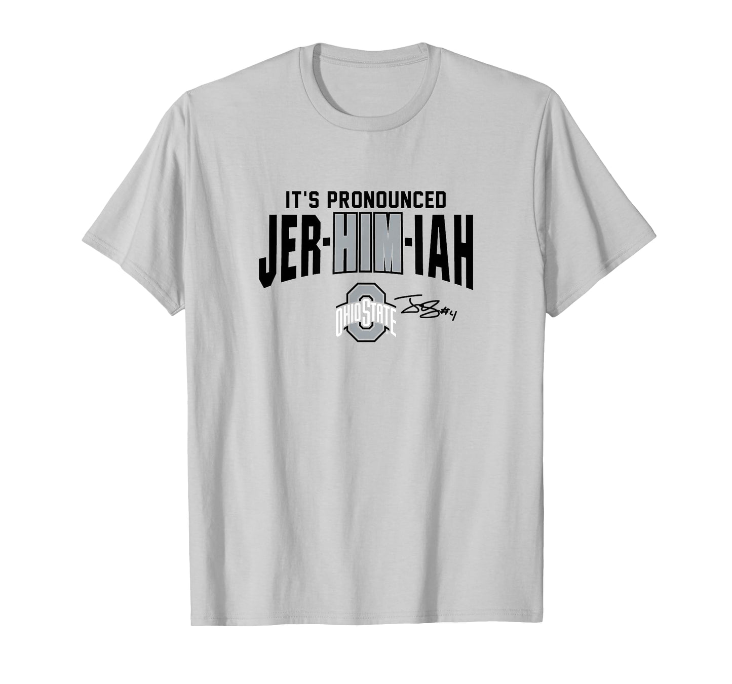 BreakingT Jeremiah Smith Ohio State Football T-Shirt - Red, Small, Crew Neck, Short Sleeve, Classic Fit, Lightweight, All Seasons, Unisex-Adults, Unisex-Kids
