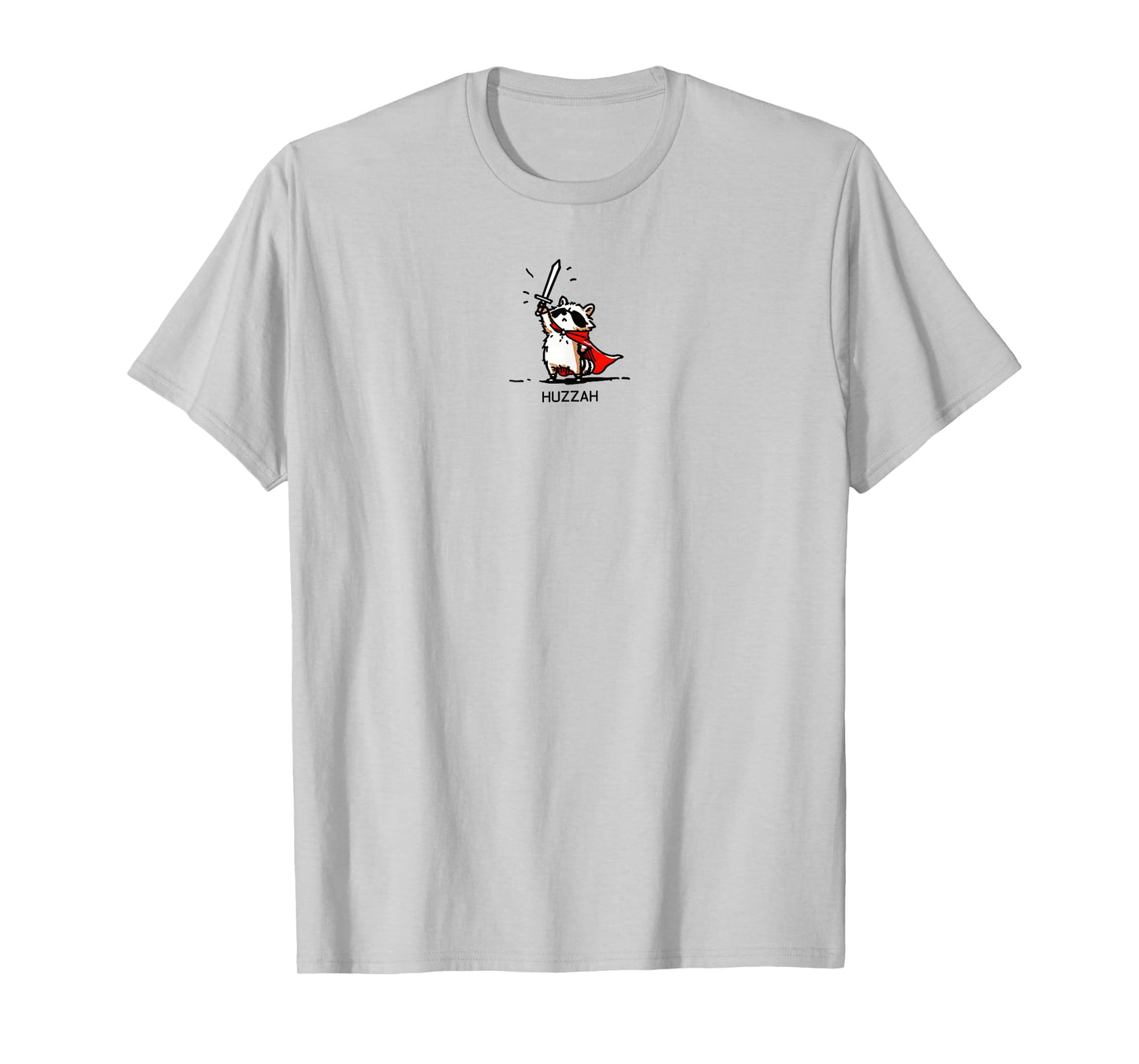 Huzzah Raccoon Knight Funny Sword Meme Quote T-Shirt