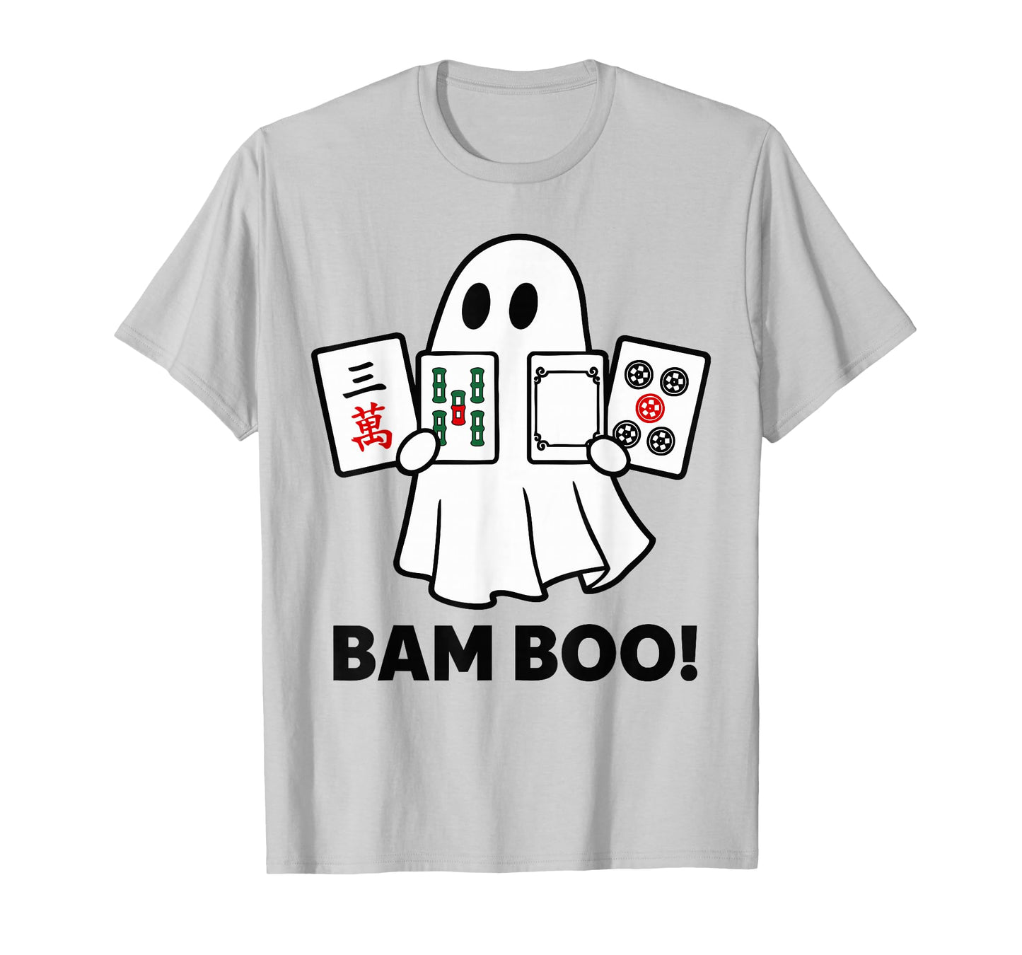 Halloween Ghost Playing Mahjong Spooky Bam Boo Funny Costume T-Shirt