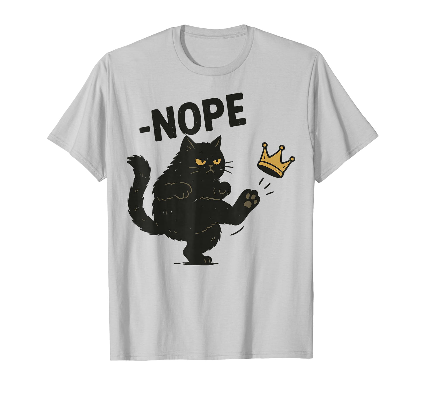 Nope No Kings in America Since 1776 Funny Black Cat T-Shirt