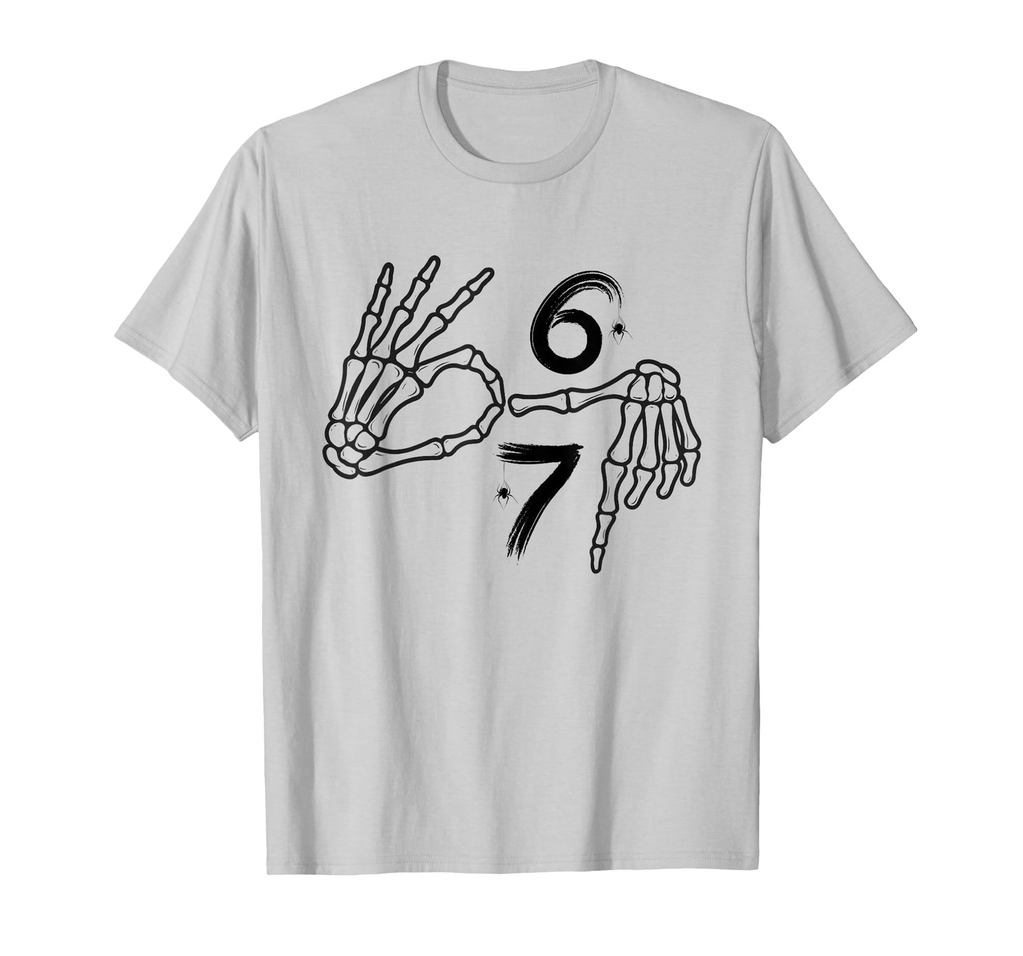 Funny Six Seven 6 7 Meme 67 Skeleton Hand Halloween Costume T-Shirt
