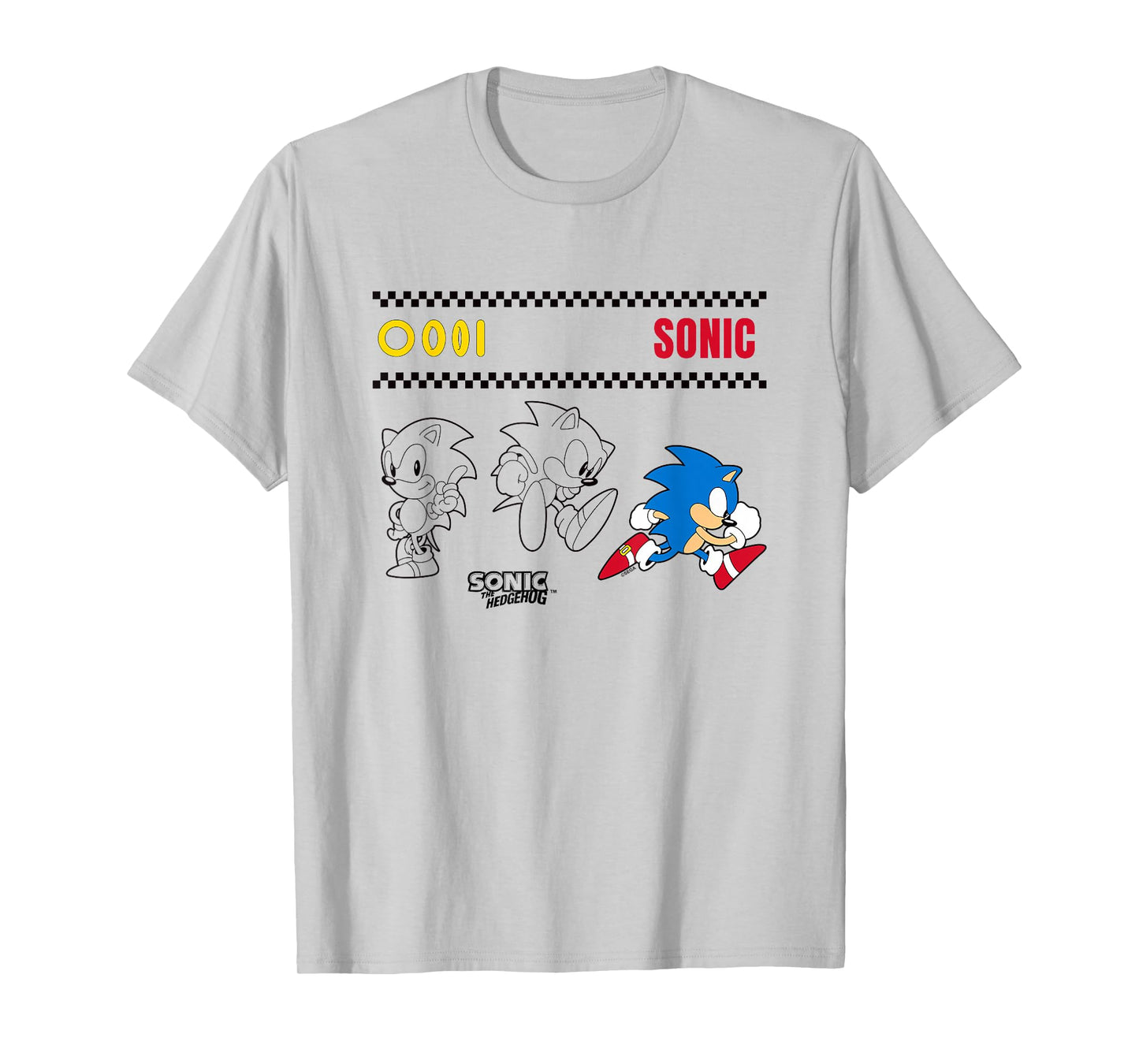 Sonic The Hedgehog Many Poses Cute Sketches T-Shirt