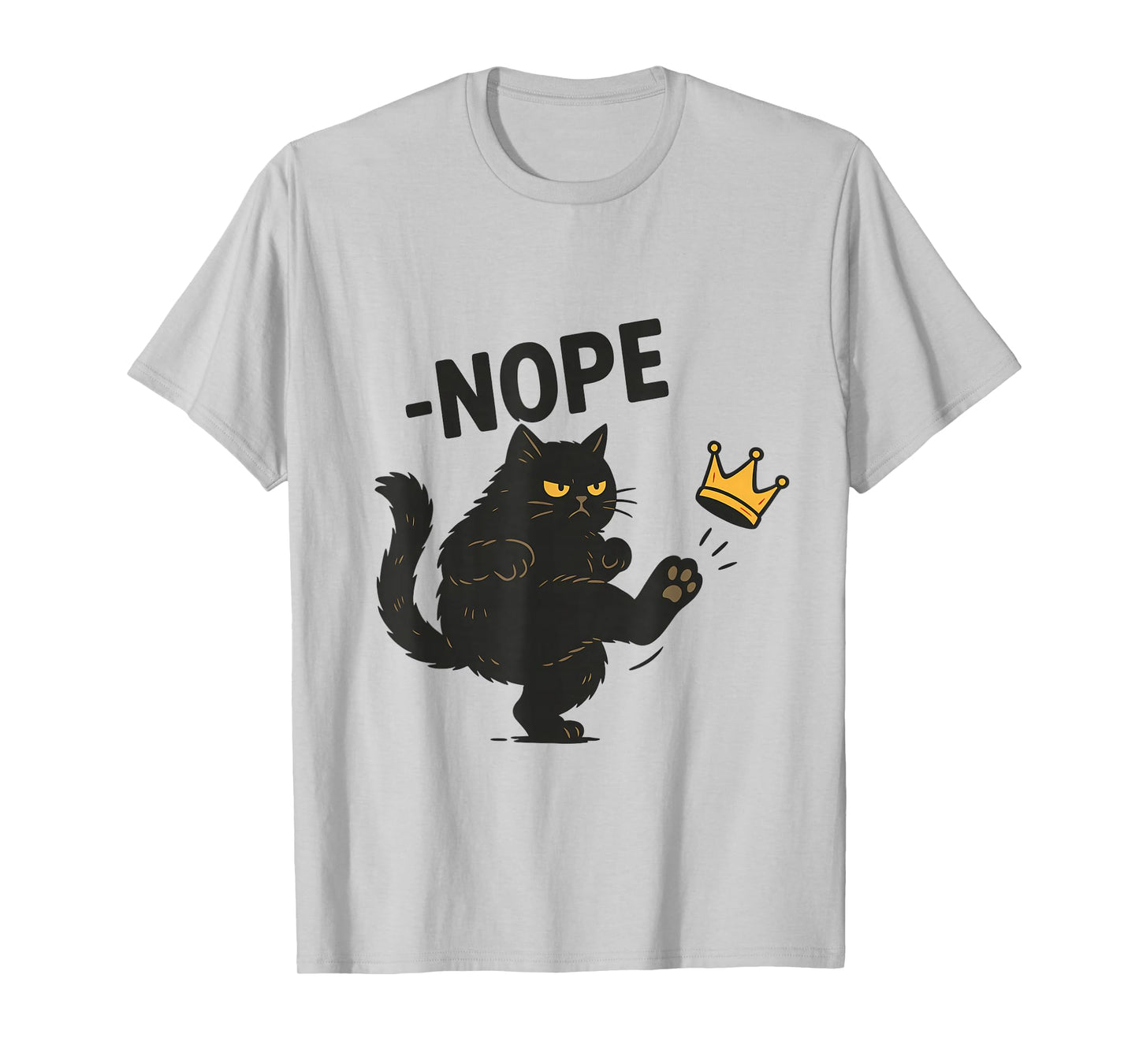 No Kings Retro Patriotic Woman Liberty Art Funny Cat T-Shirt