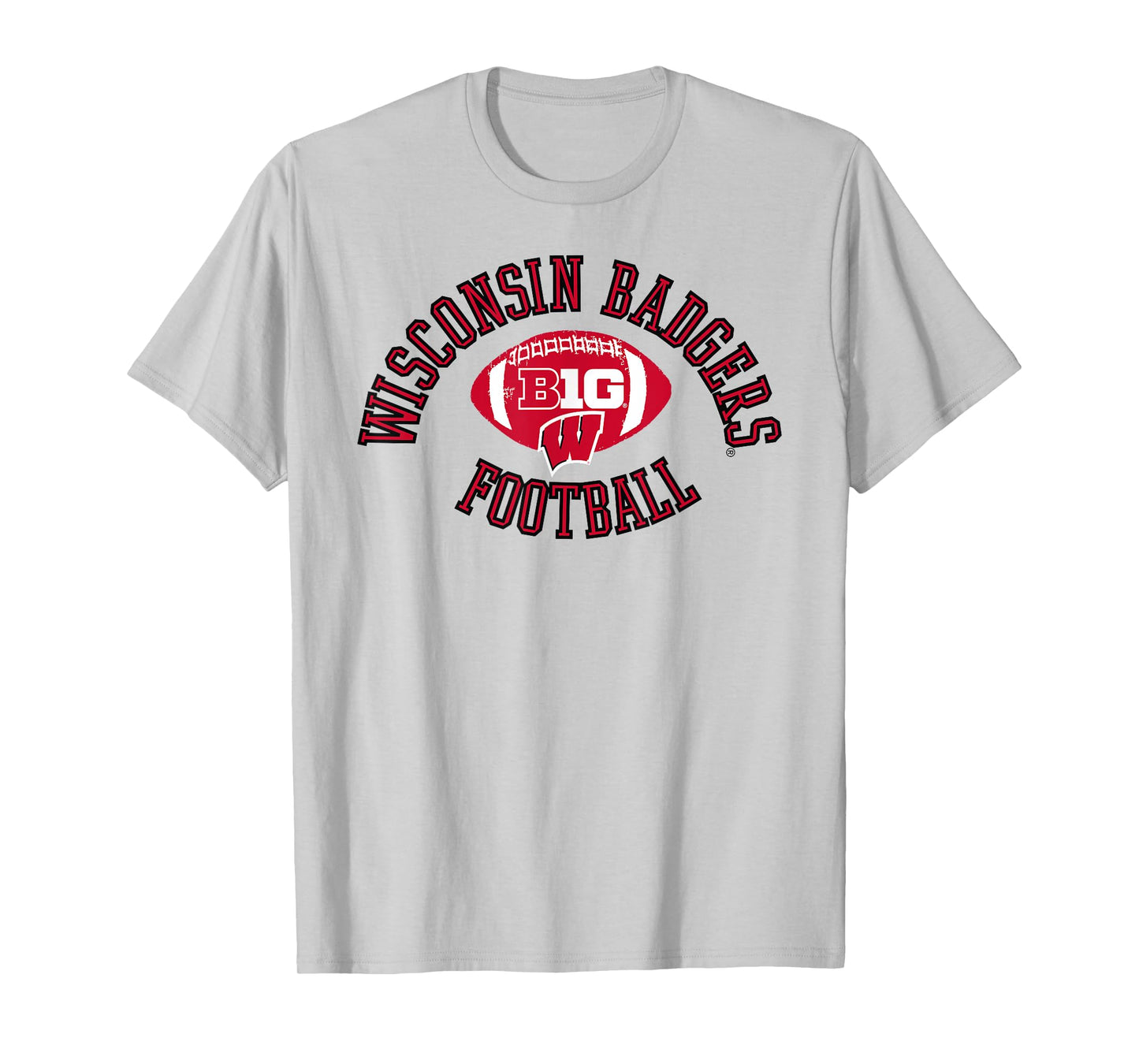 Wisconsin Badgers Big 10 Football Huddle Gray T-Shirt