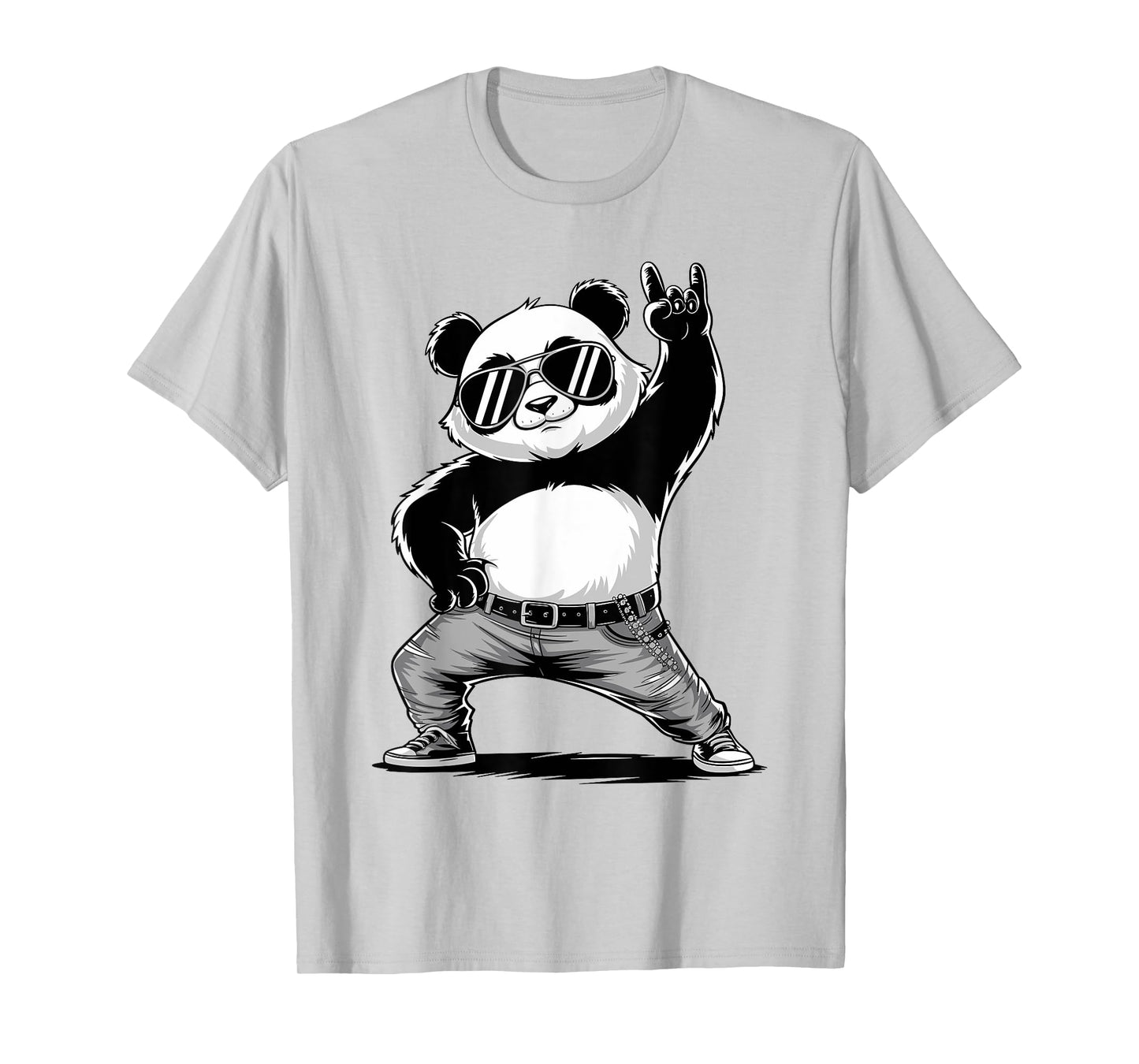 Retro Panda Rock Music Men Kids Women Panda Lover Costume T-Shirt