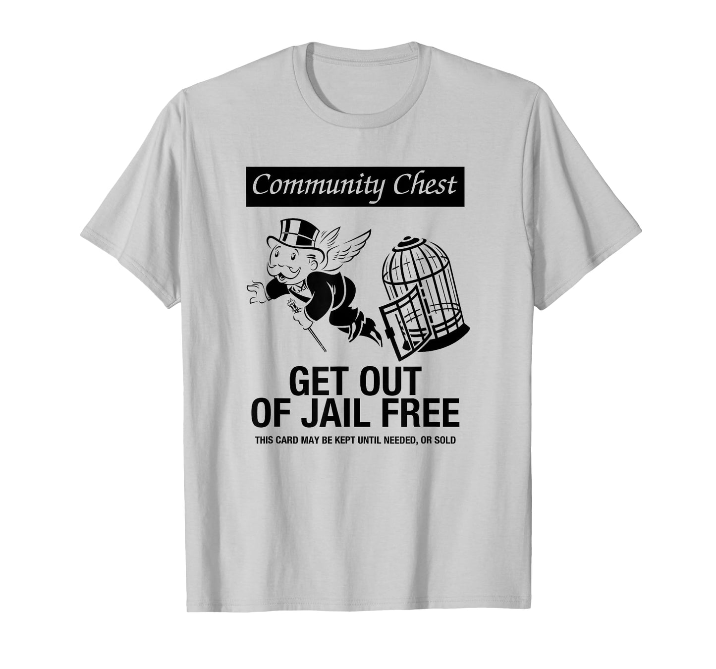 Monopoly Mr. Monopoly Get Out Of Jail Free Logo T-Shirt