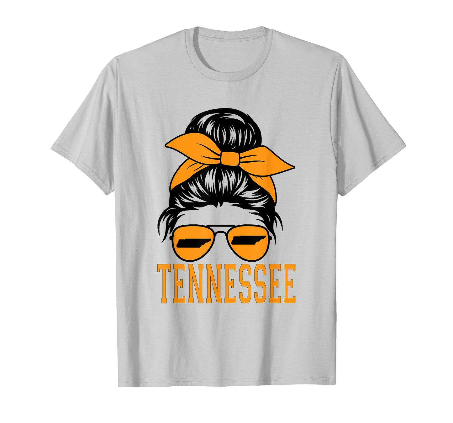 Tennessee State Women Tennessee Game Day Messy Bun TN T-Shirt