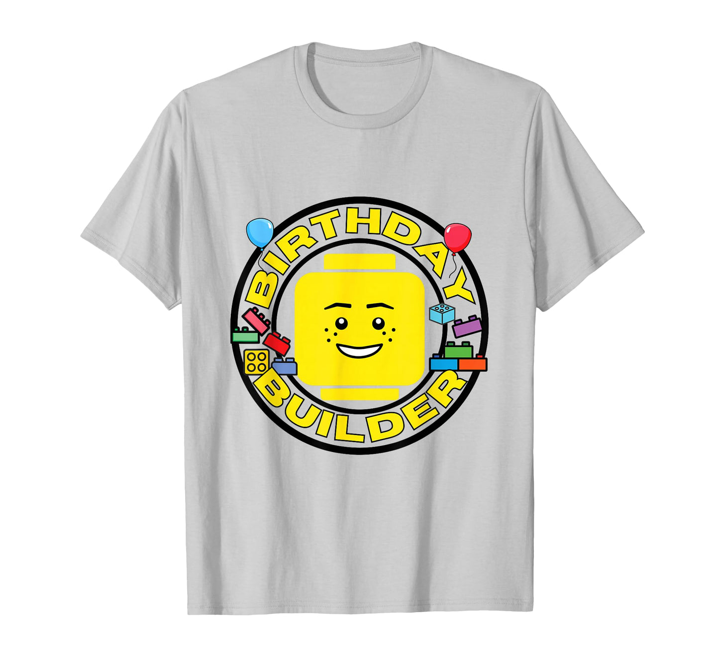 Building Bricks Birthday Builder Blocks Figure T-Shirt