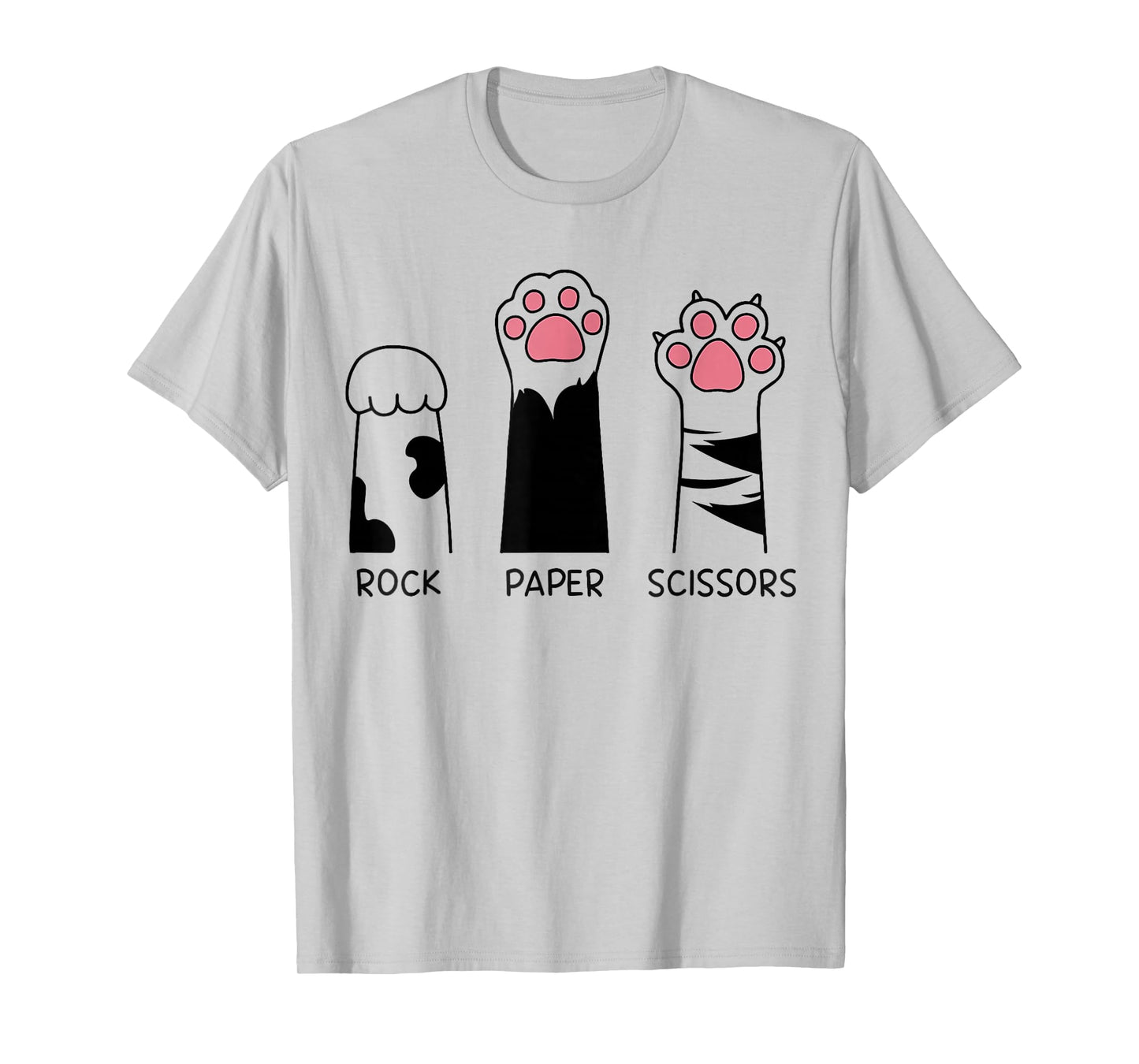 Rock Paper Scissors Cat Paws Cute Kitten Lover Cat T-Shirt