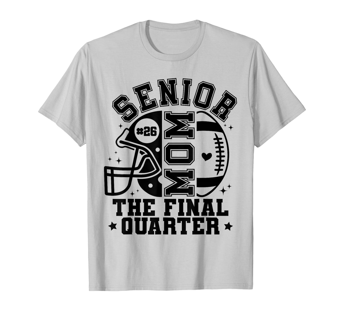 Groovy Senior Football Mom The Final Quarter 2026 Game Day T-Shirt