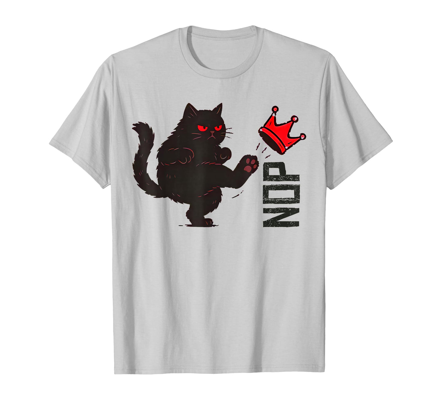 No Kings Protest Sign Vertical Black Cat Funny Cat T-Shirt