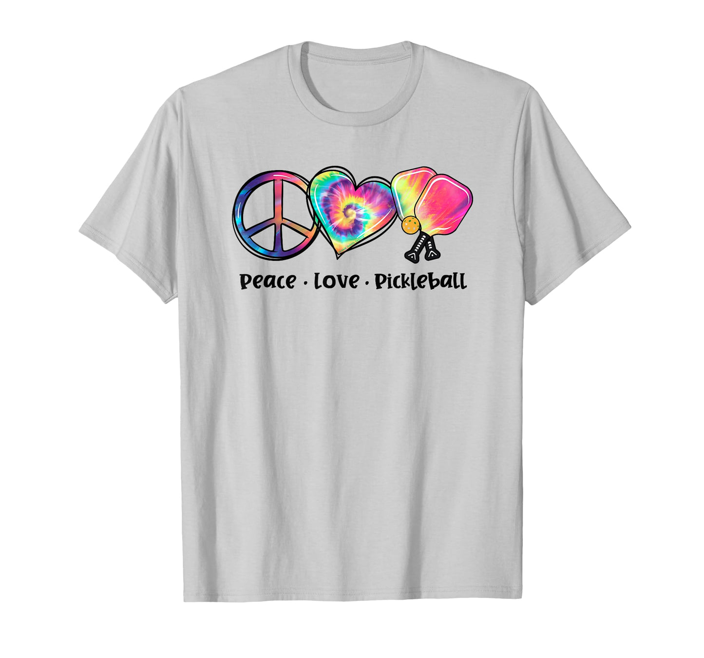 Tie Dye Peace Love Pickleball Lovers Cute Pickleball T-Shirt