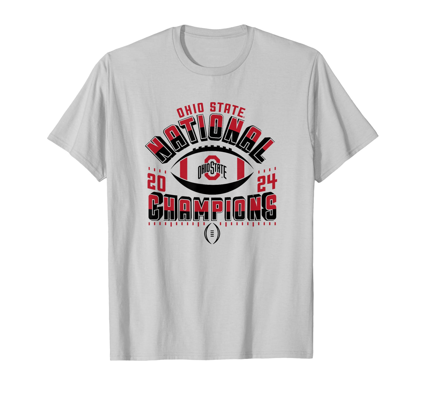 Ohio State Buckeyes National Champs 2024 CFP Football White T-Shirt