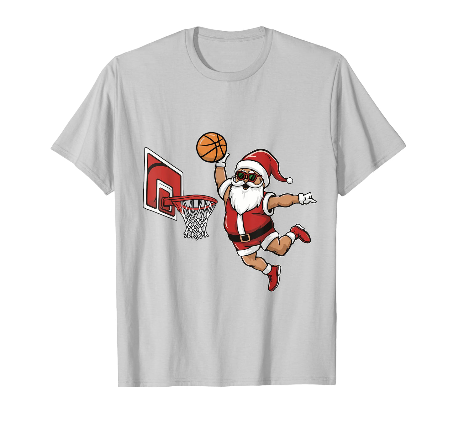 Christmas Santa Claus Dunking basketball Hoop Men Boys Kids T-Shirt