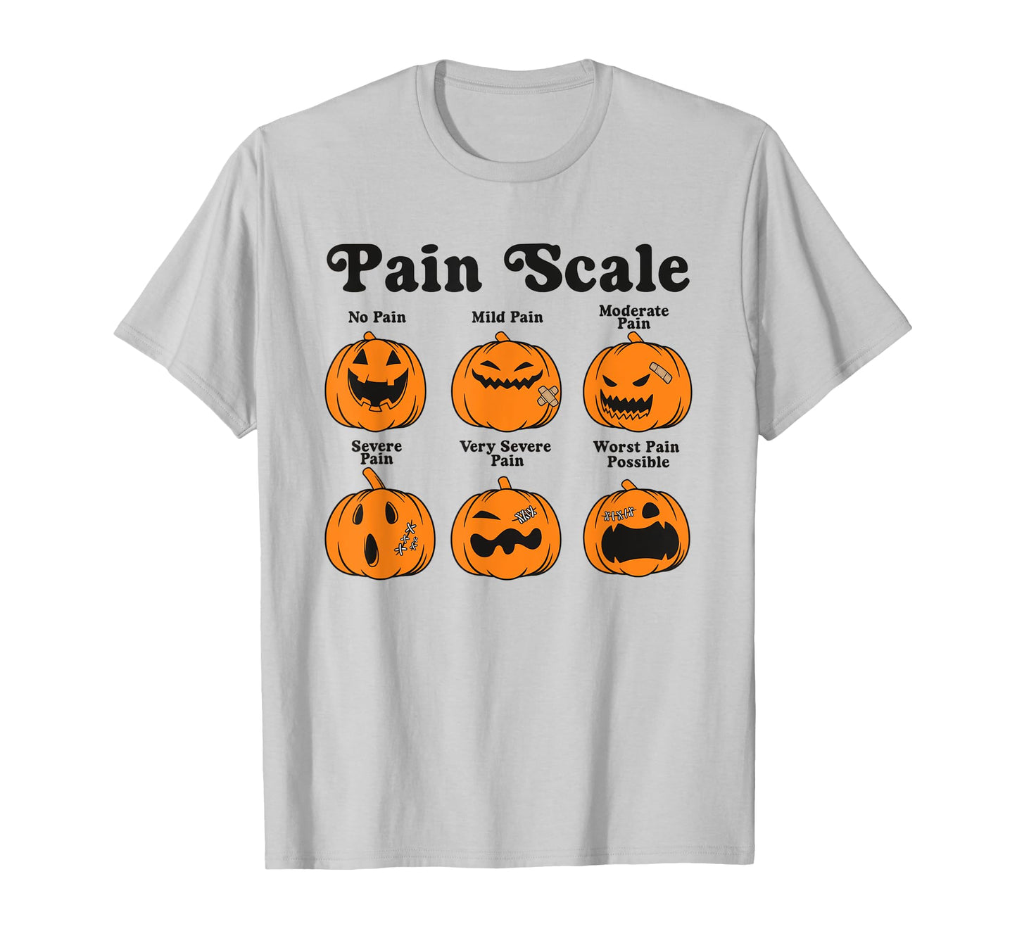 Women Pain Scale Fall Pumpkin Nurse Halloween RN ED ER NICU T-Shirt