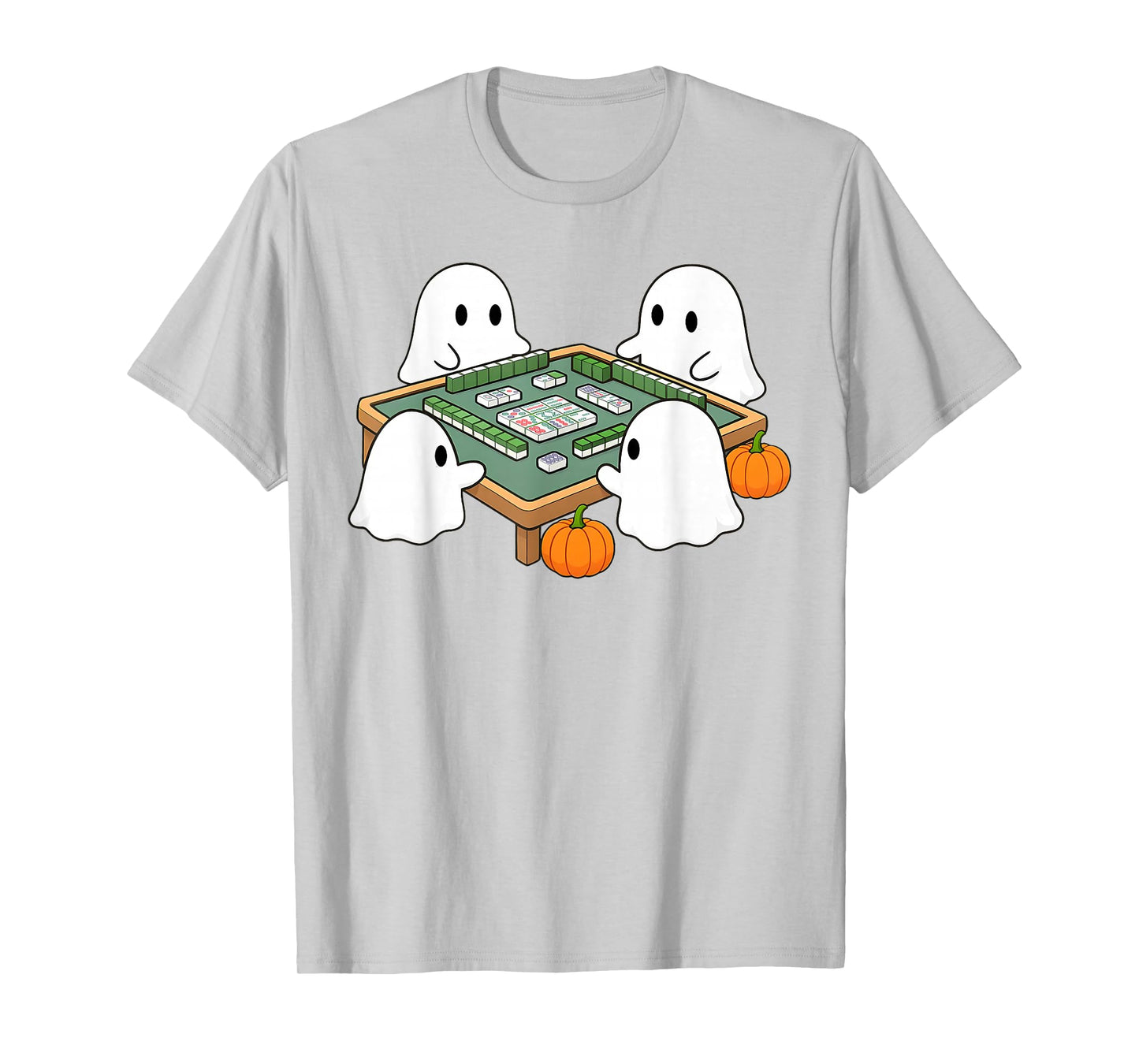 Halloween Ghost Playing Mahjong Spooky Mahjong Funny Costume T-Shirt