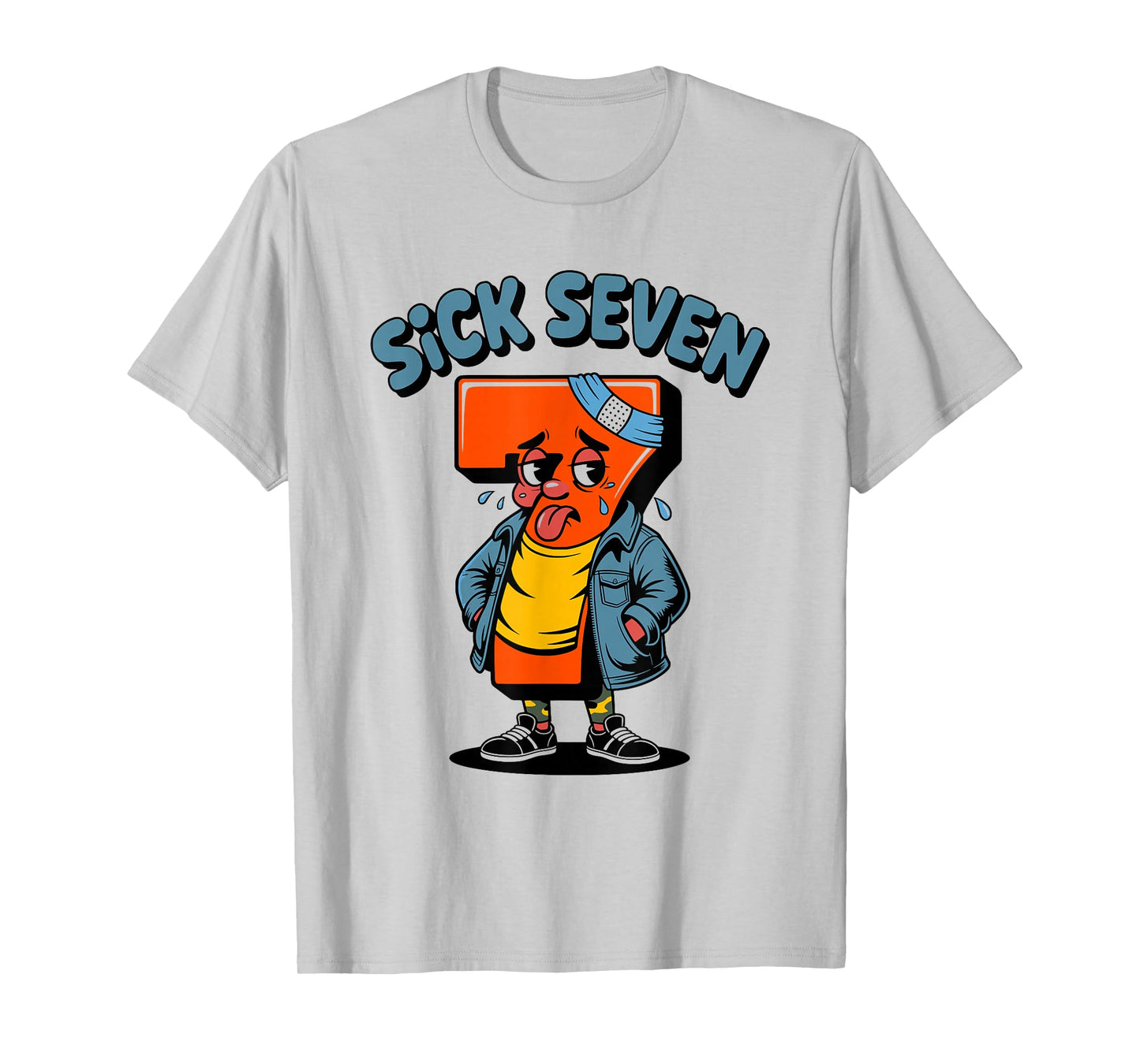 Funny Sick Seven Meme Six Seven Wordplay Halloween Costume T-Shirt