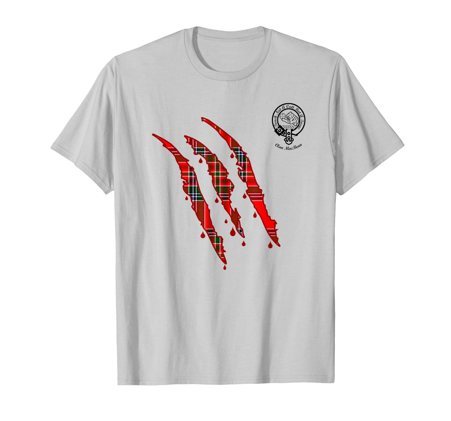 Clan MacBean Claw Marks Surname Tartan Crest T-Shirt