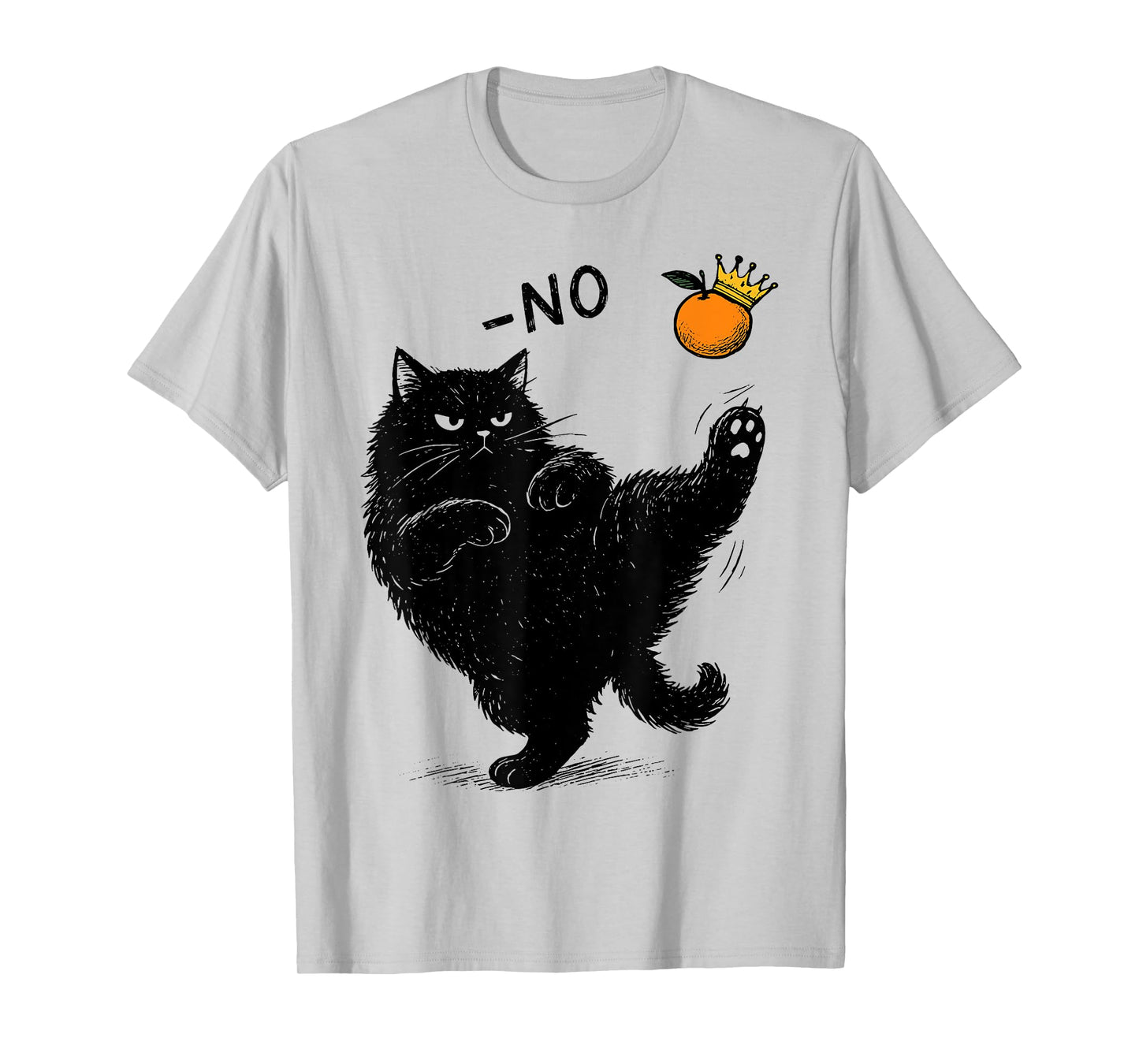No Kings in America Black Cat Funny Political Meme T-Shirt for Men Women Kids