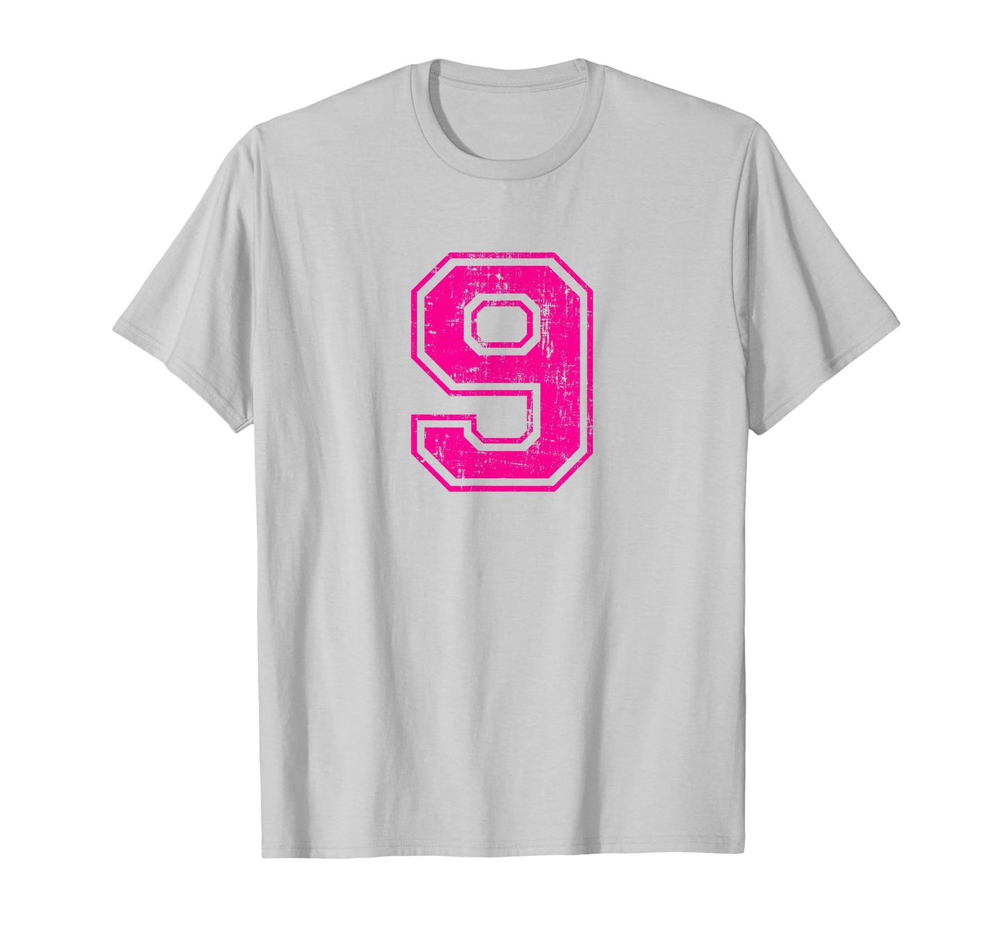 Number 9 Nine Varsity Distressed Vintage Sport Team Player's T-Shirt