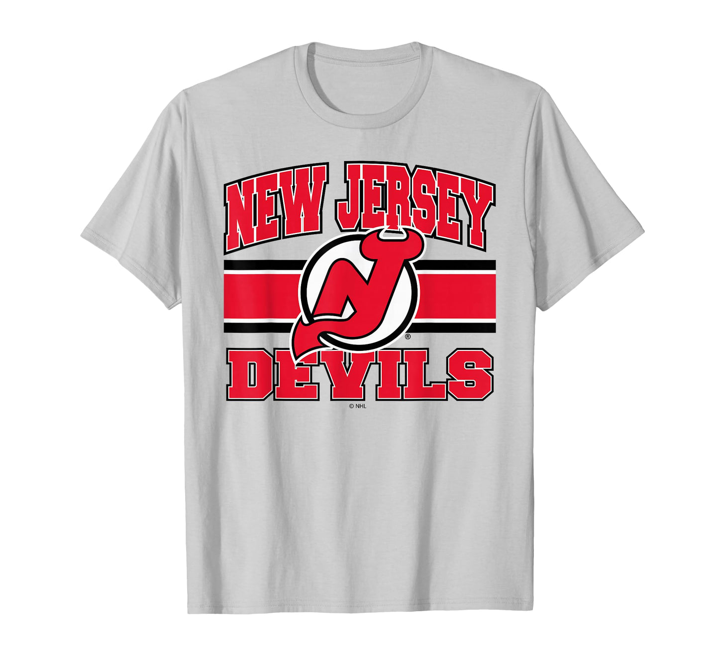 New Jersey Devils Stripe Gray Officially Licensed T-Shirt