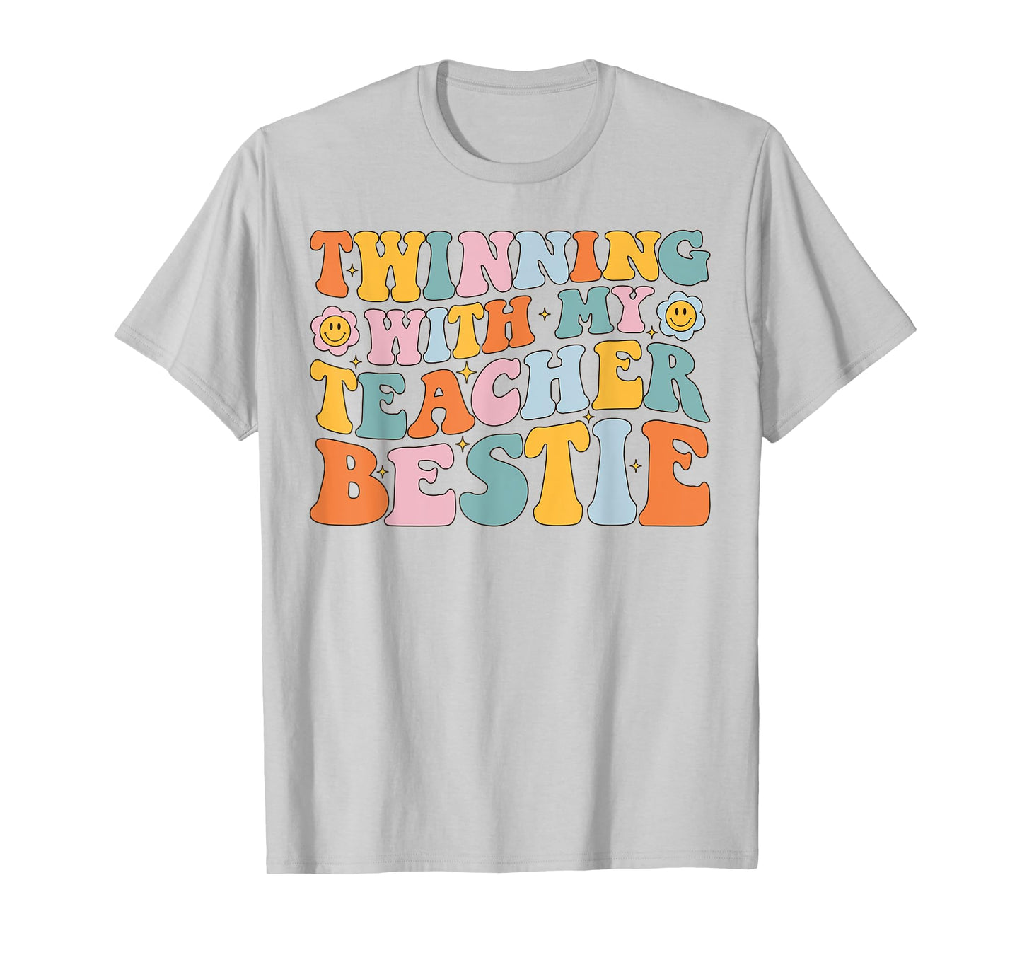 Twinning With My Teacher Bestie Twin Day Matching T-Shirt for Men Women Girls Kids