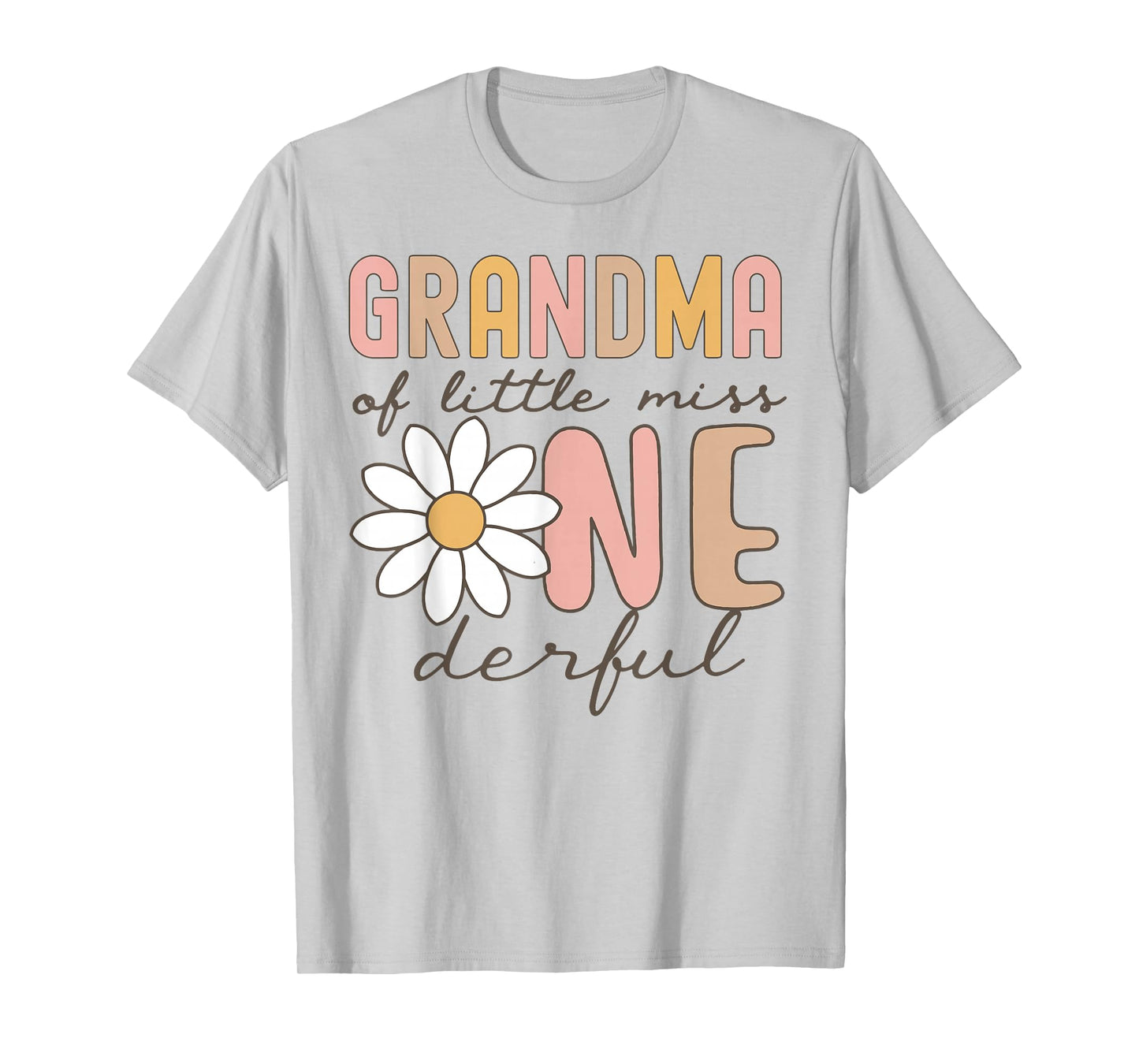 Grandma of Little Miss Onederful First Birthday Daisy Family T-Shirt