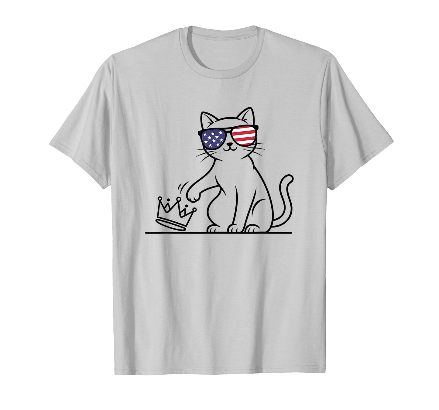 Cat No Kings in America Patriotic Funny Cat Lady Democracy T-Shirt