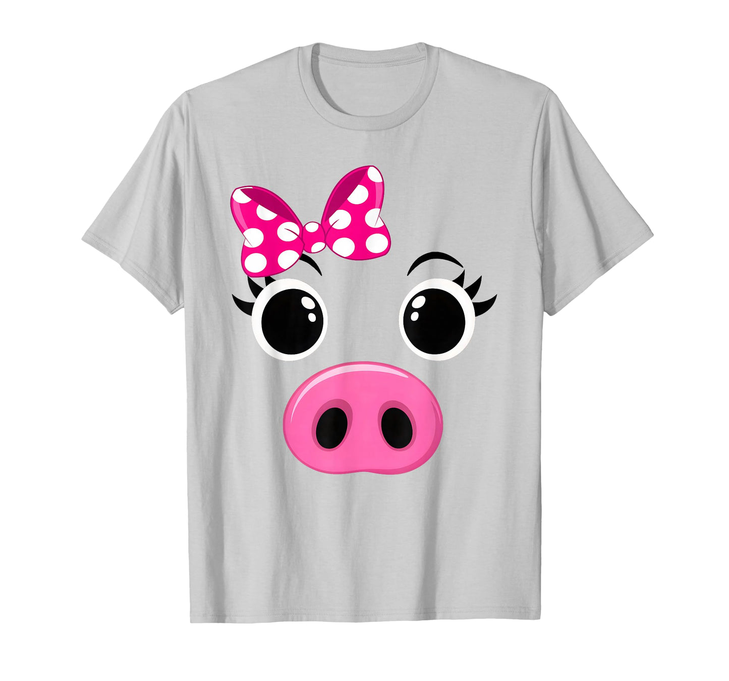 Funny Pig Face Halloween Costume Men Women Coquette Bow Girl T-Shirt