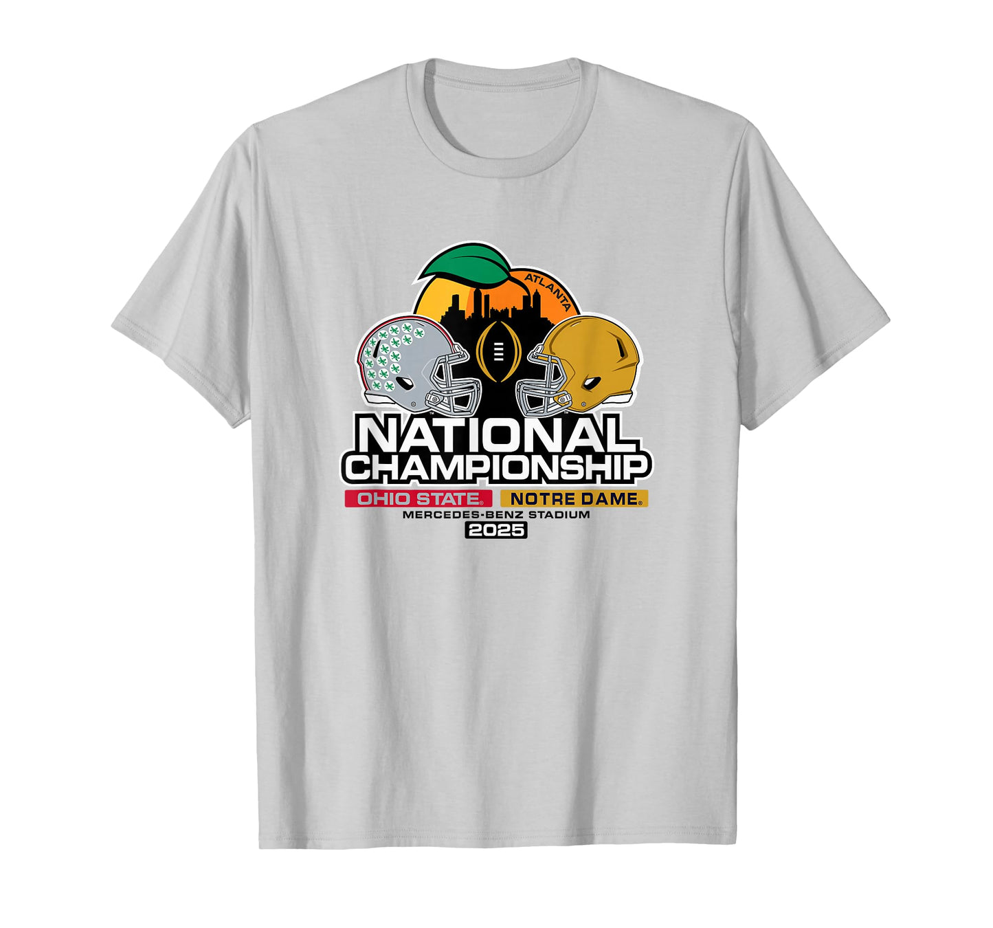 Ohio State vs Notre Dame National Championship 2025 Gray T-Shirt