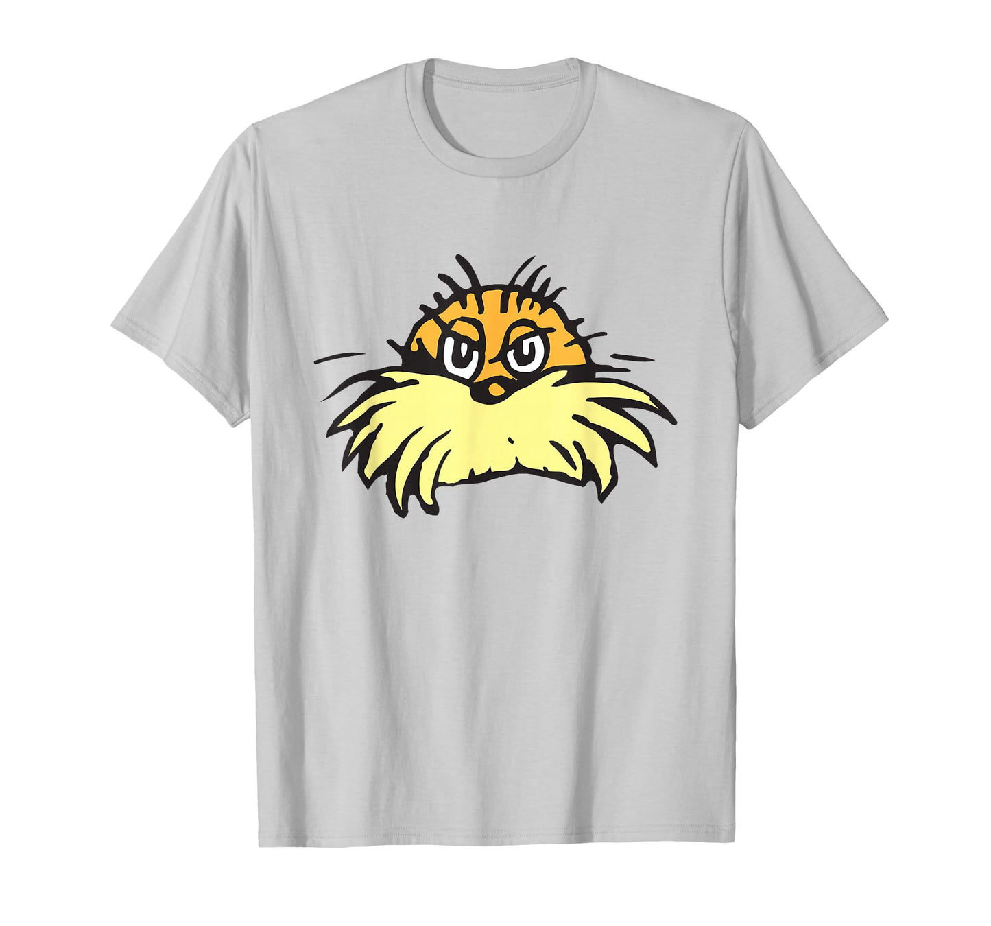 Dr. Seuss The Lorax Face T-Shirt - Unisex, Blue, Small, Short Sleeve, Cotton Blend, Classic Fit, Crew Neck