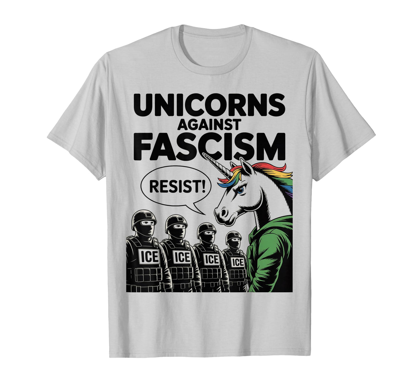 Unicorns Against Fascism LGBTQ Fascist 50501 No Kings Resist T-Shirt