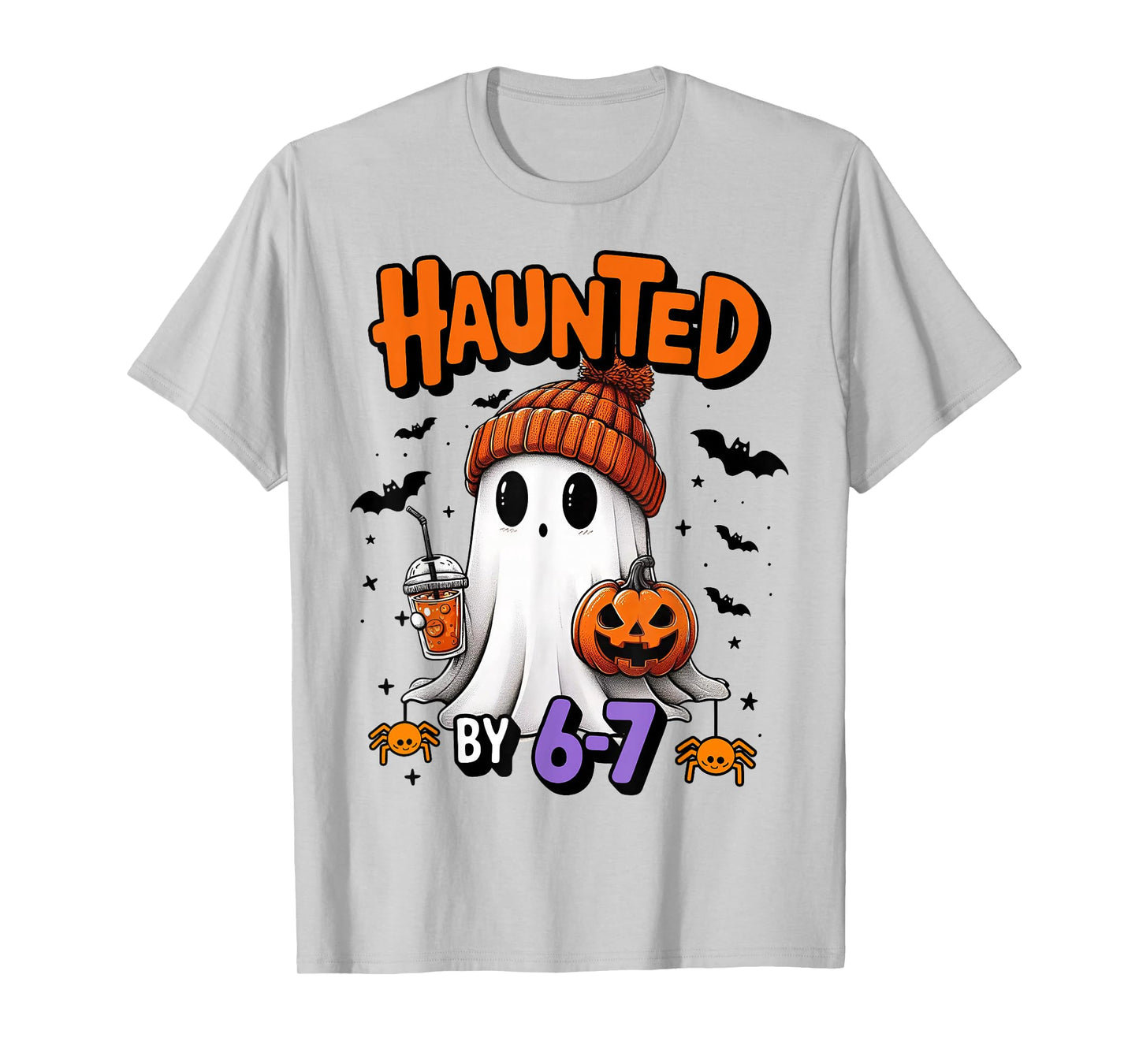 Haunted by 6 7 Funny Ghost 67 Meme Halloween Six Seven T-Shirt