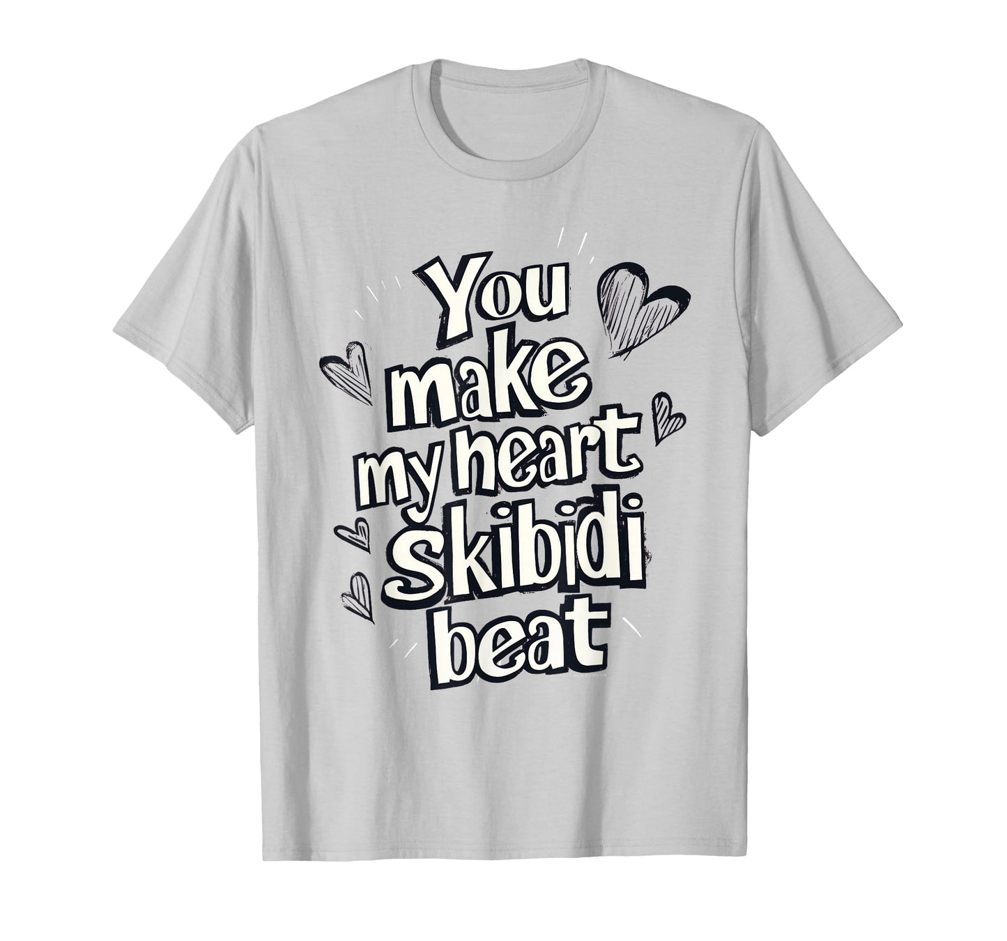 Skibidi Valentines Day Heart Funny Boy Teen Tween Girl Guy T-Shirt
