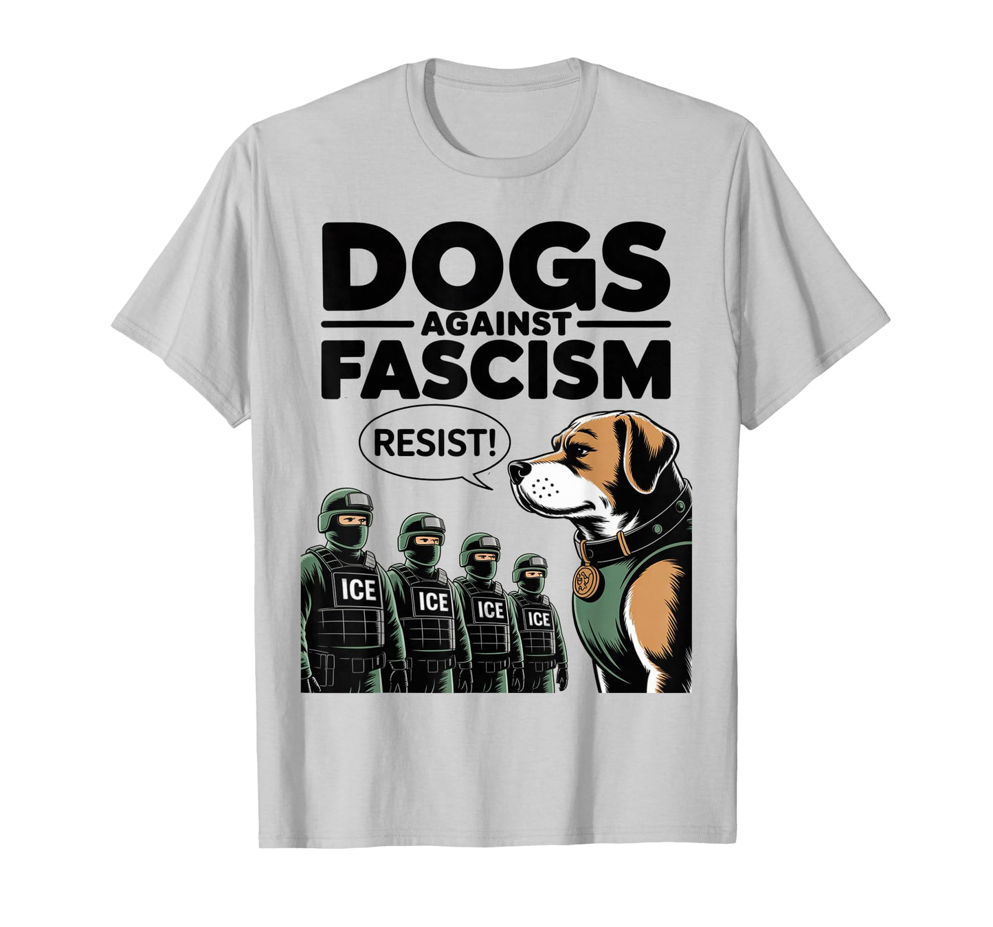 Dogs Against Facism Facist USA 50501 No Kings Resist Dog T-Shirt