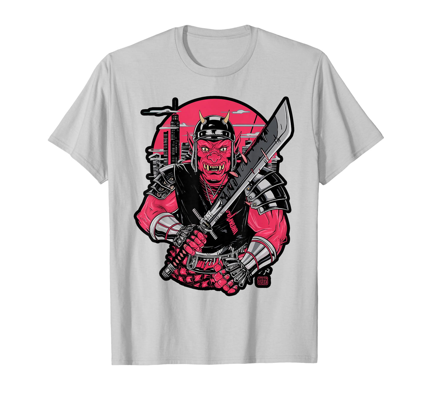 Retro Oni Cyberpunk Samurai Arts for Bushido Warrior T-Shirt