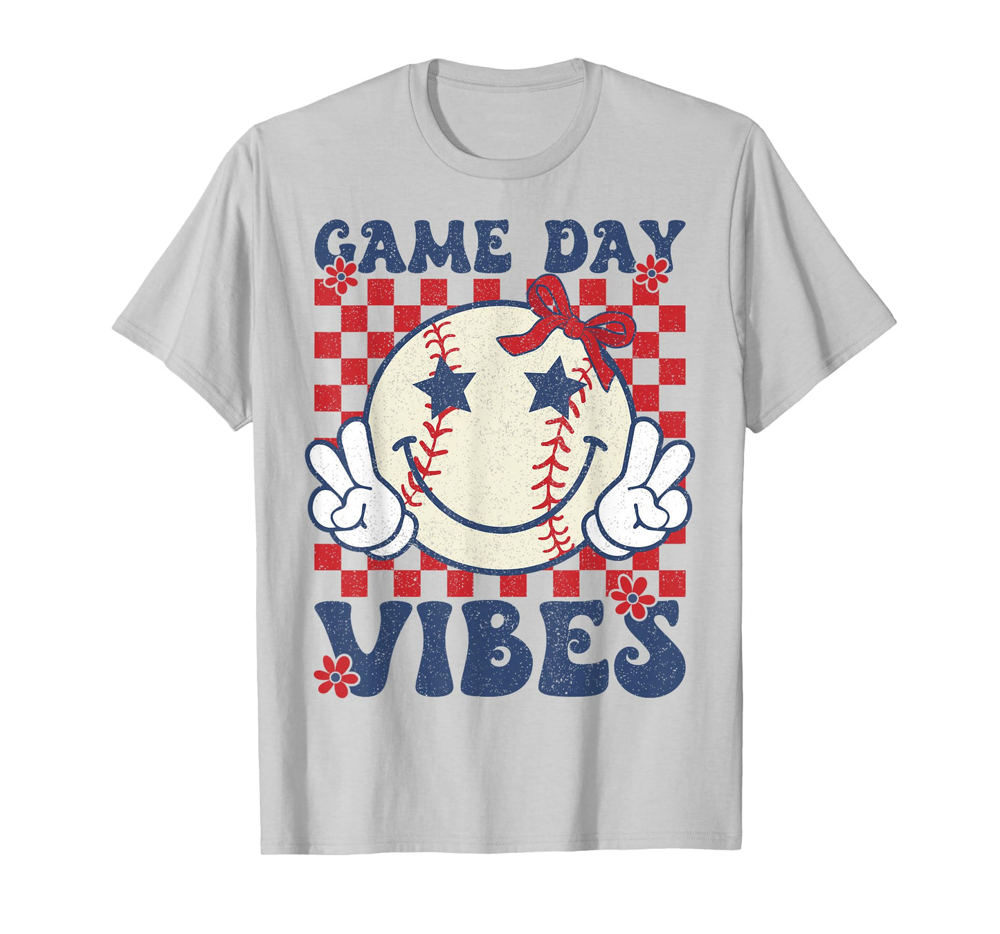 Game Day Vibes Retro Coquette Bow Baseball Girls Women T-Shirt